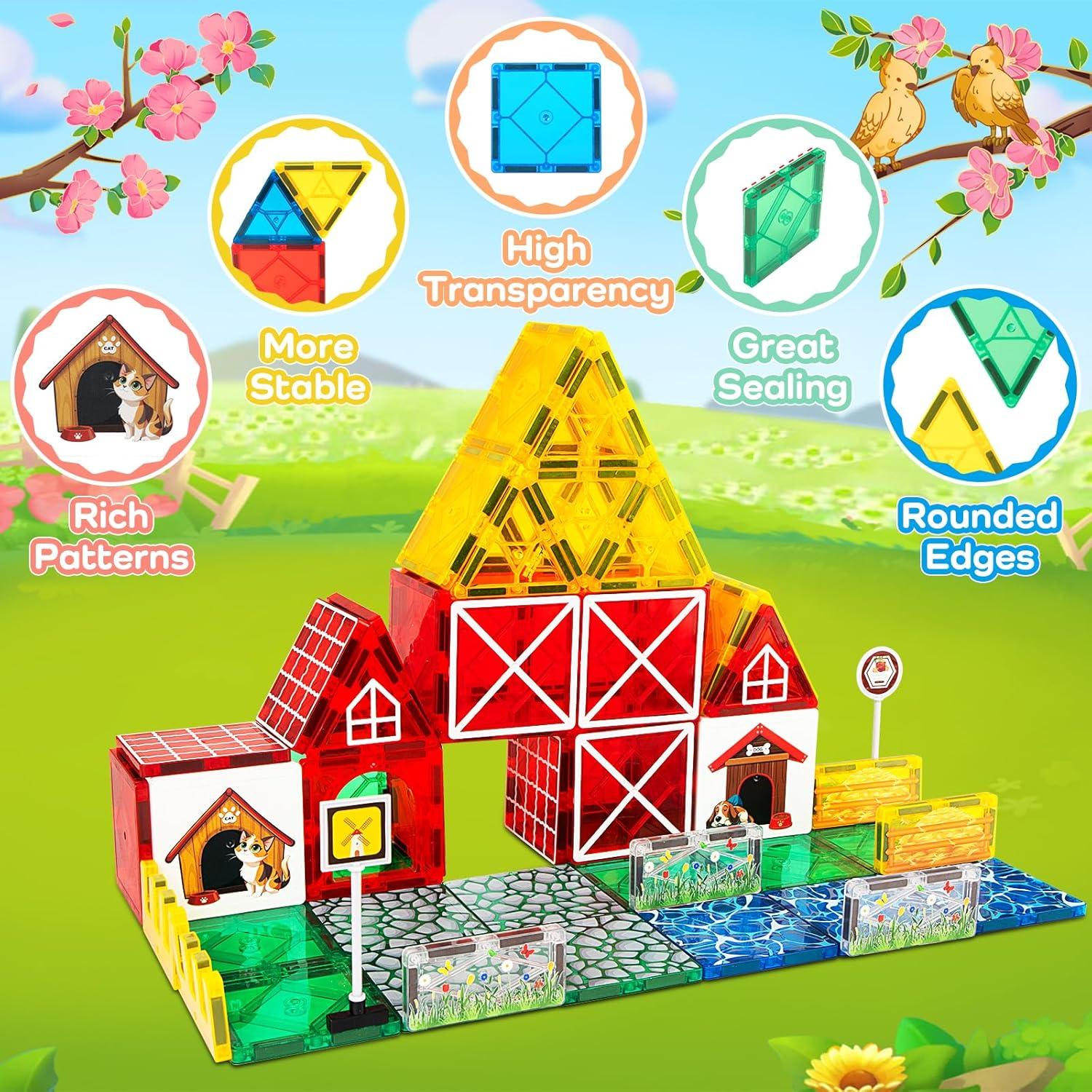 Juego de Azulejos Magnéticos de Animales de Granja SYSKENI 49PCS