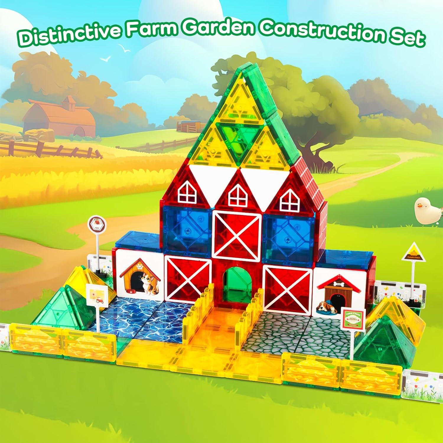 Juego de Azulejos Magnéticos de Animales de Granja SYSKENI 49PCS