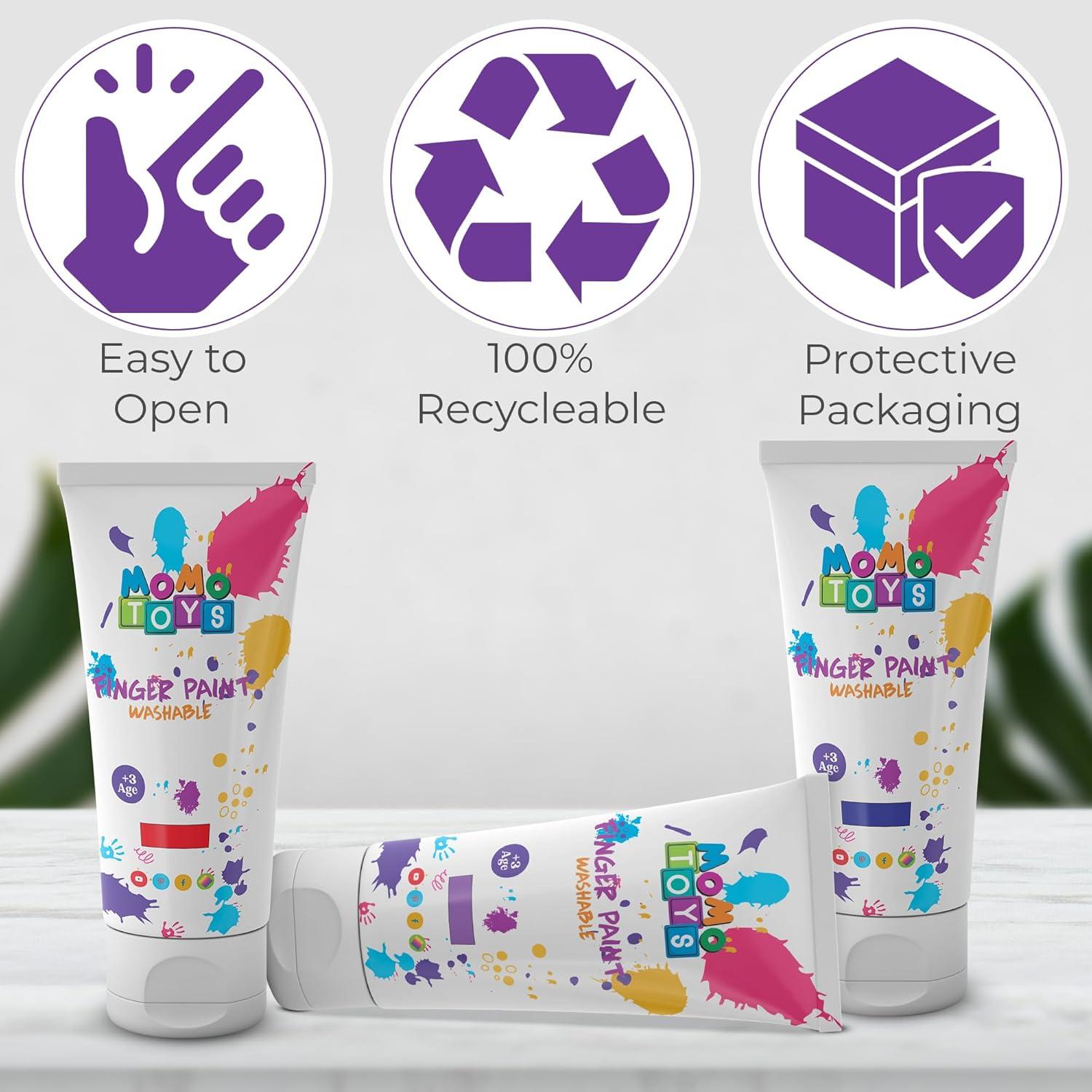 Set de Pintura Lavable para Niños MOMOTOYS - 16 Colores y 4 Metálicos