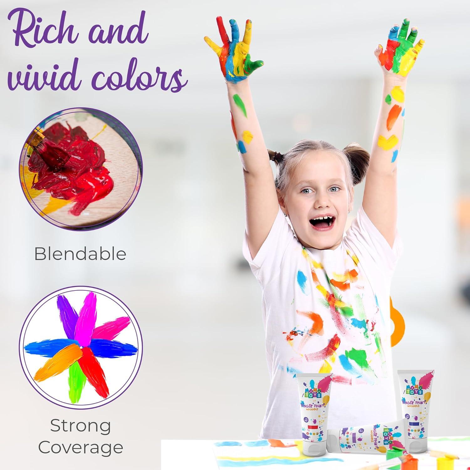 Set de Pintura Lavable para Niños MOMOTOYS - 16 Colores y 4 Metálicos