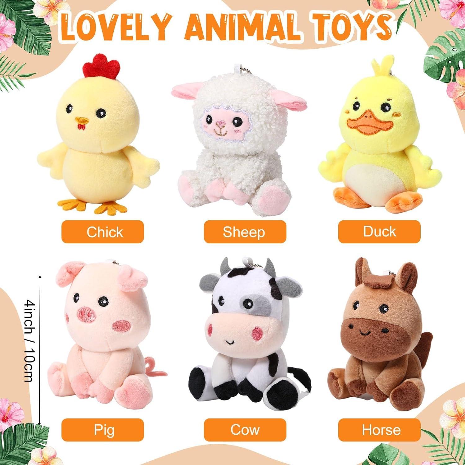 12 Mini Animales de Granja Rellenos Suilung 10 cm Peluche