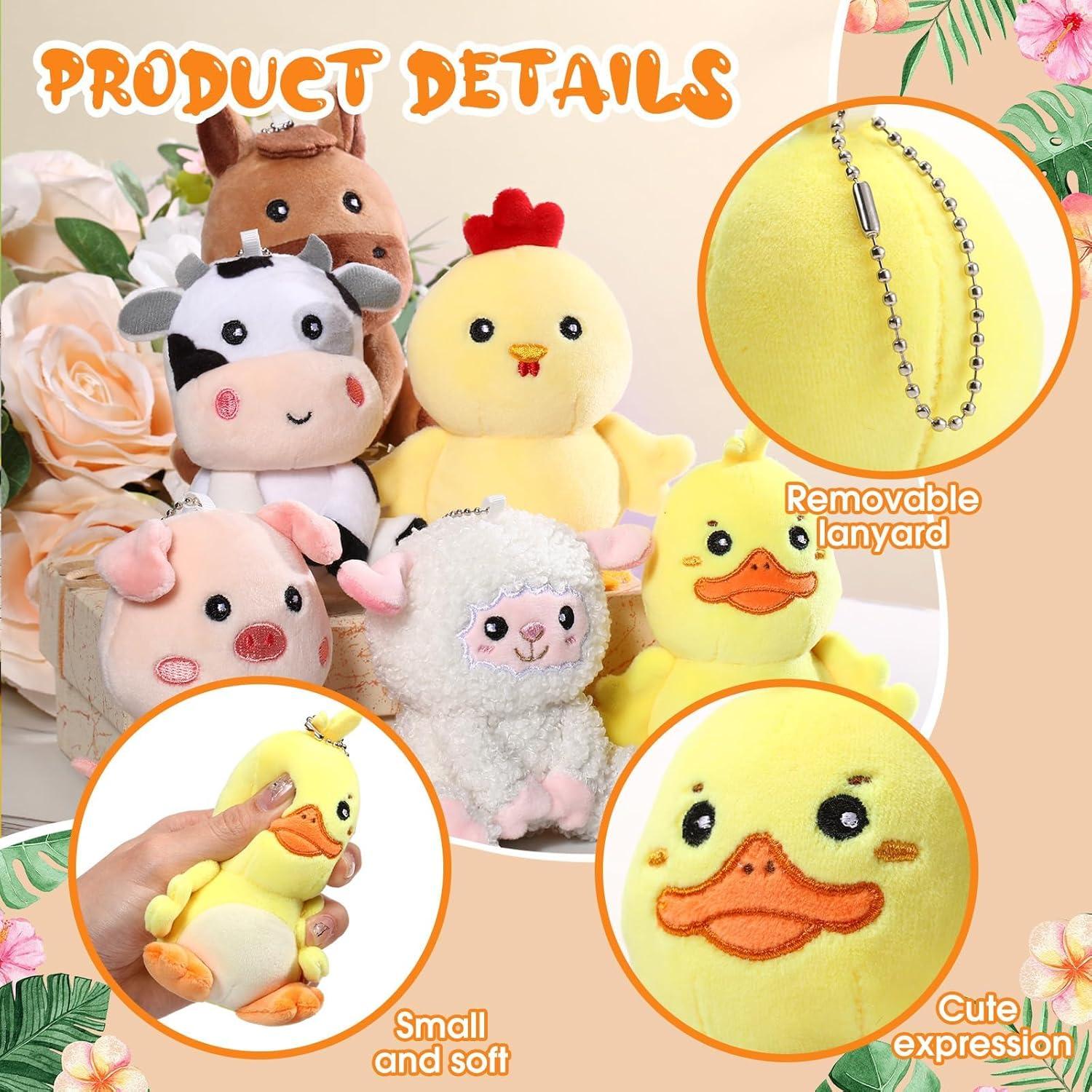 12 Mini Animales de Granja Rellenos Suilung 10 cm Peluche