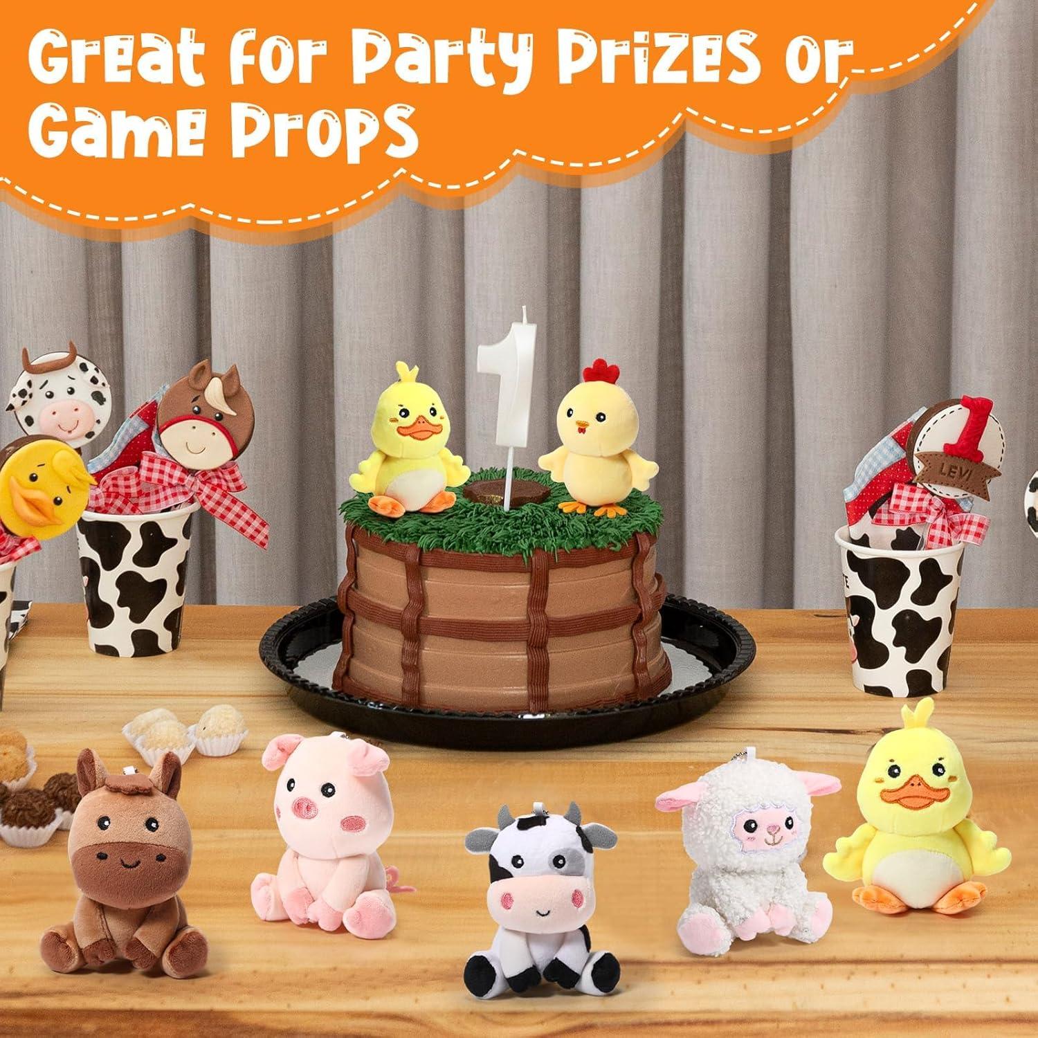 12 Mini Animales de Granja Rellenos Suilung 10 cm Peluche