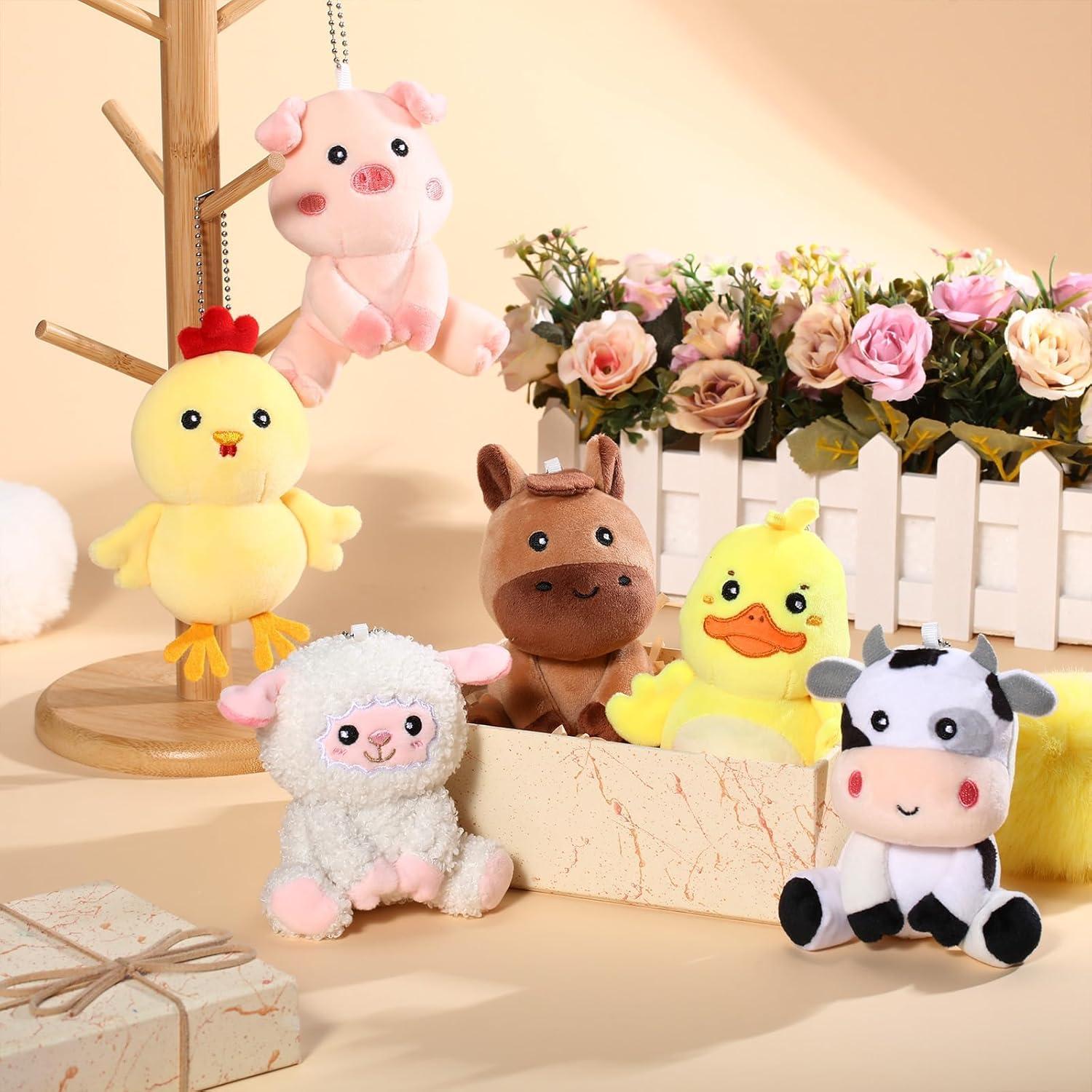 12 Mini Animales de Granja Rellenos Suilung 10 cm Peluche