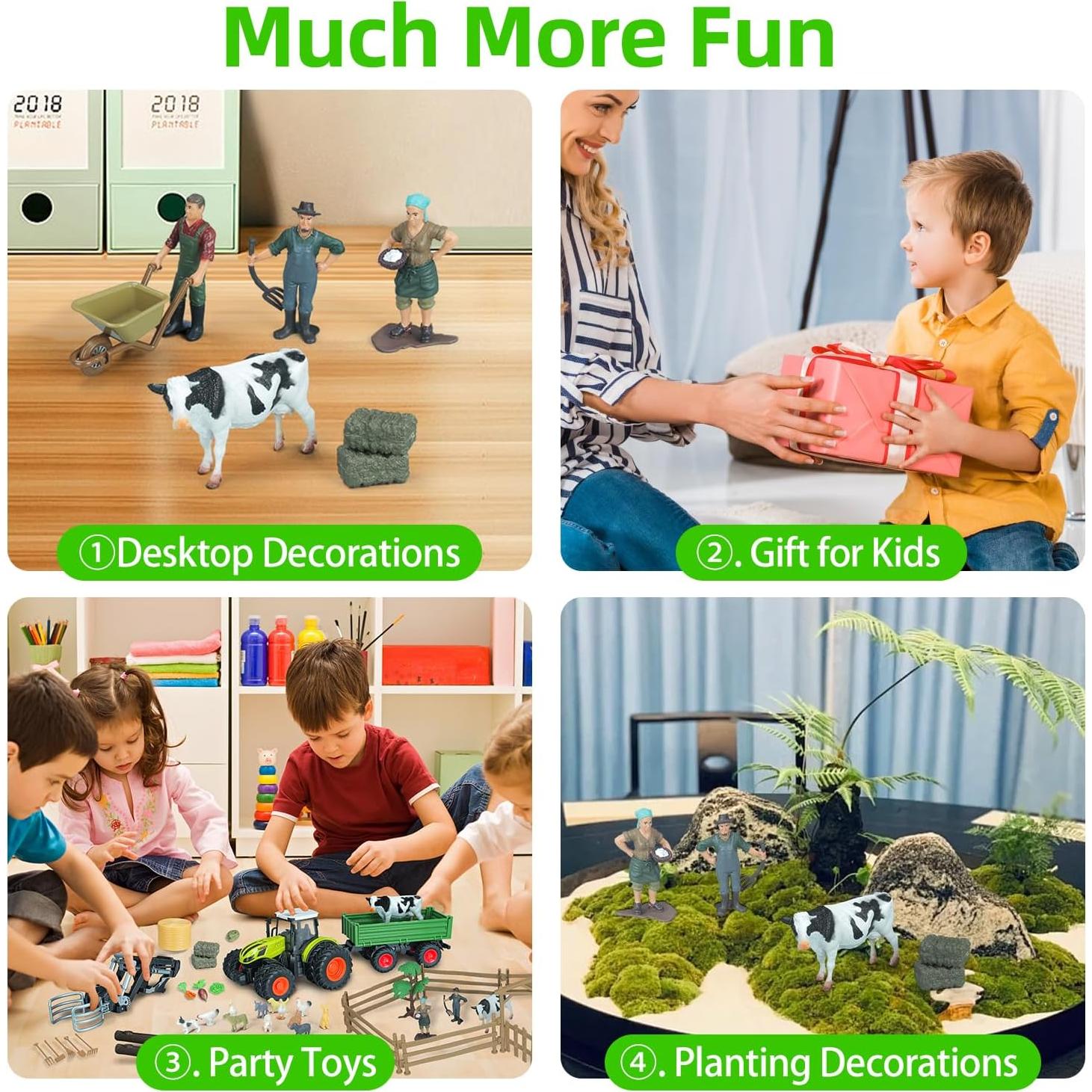 Juego de Juguetes de Granja HRZPACT 46 Piezas con Tractor