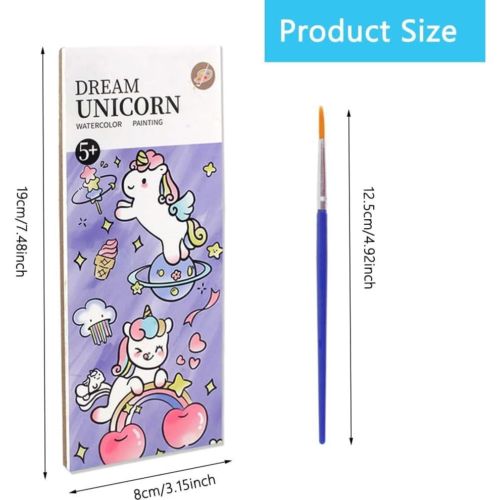 Kit de Pintura Acuarela para Niños Plzoslly - 4 Libros de 19x8cm