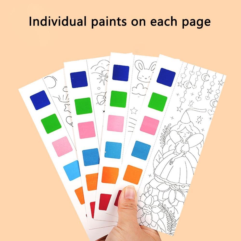 Kit de Pintura Acuarela para Niños Plzoslly - 4 Libros de 19x8cm