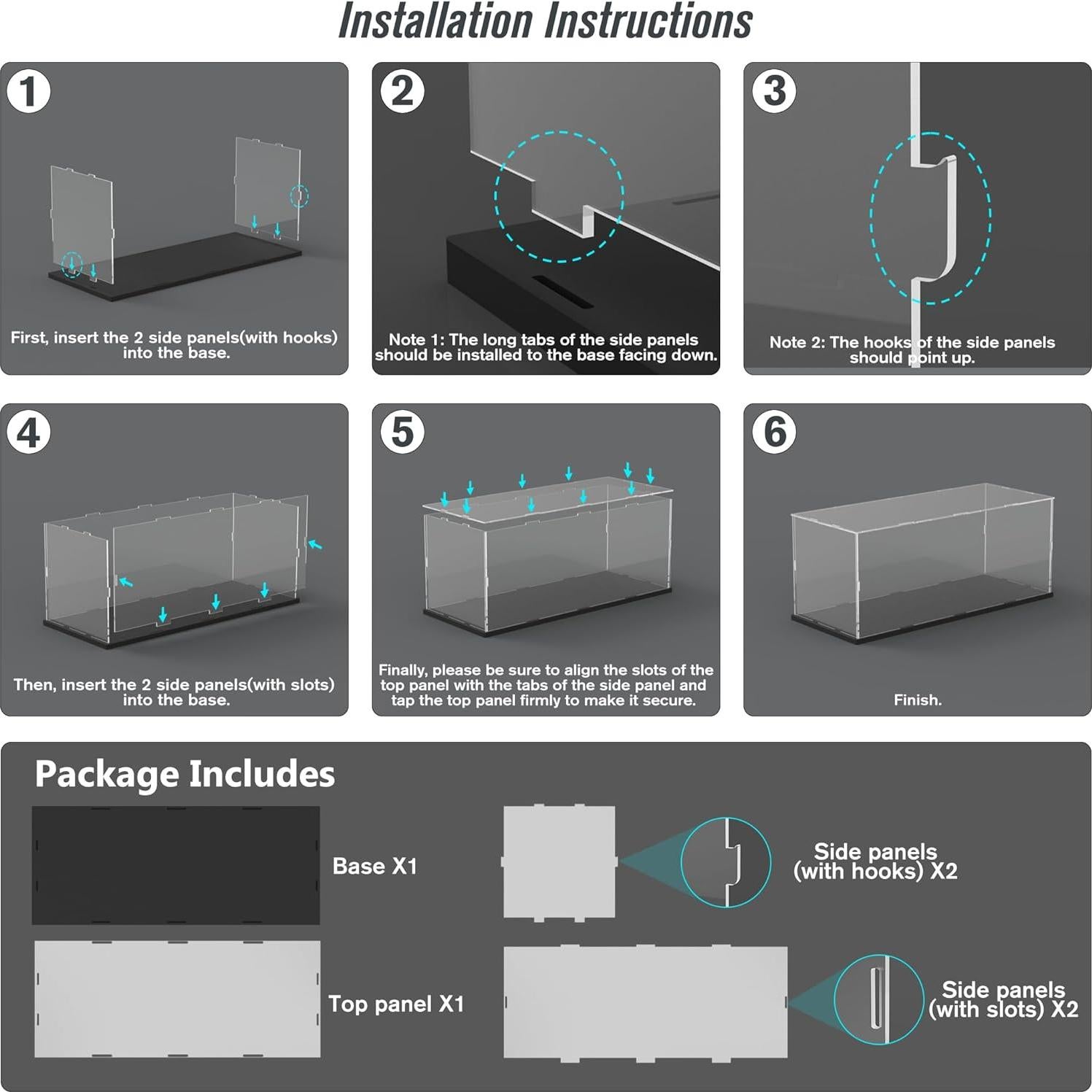 Caja de Exhibición Acrílica Choowin 50x20x20 cm para Lego