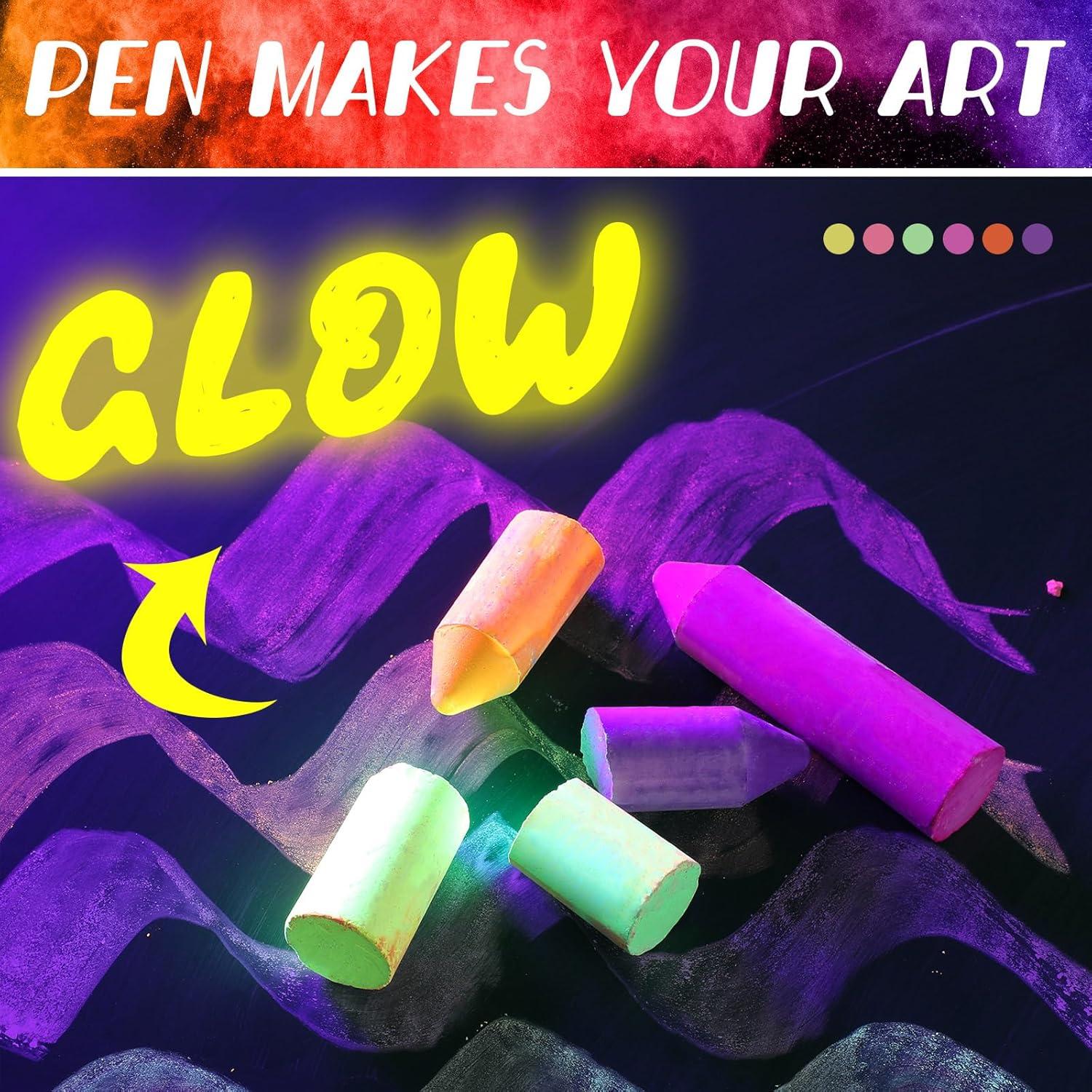 Tiza Neón Lavable Feifeiya 12 Pcs Brilla en la Oscuridad