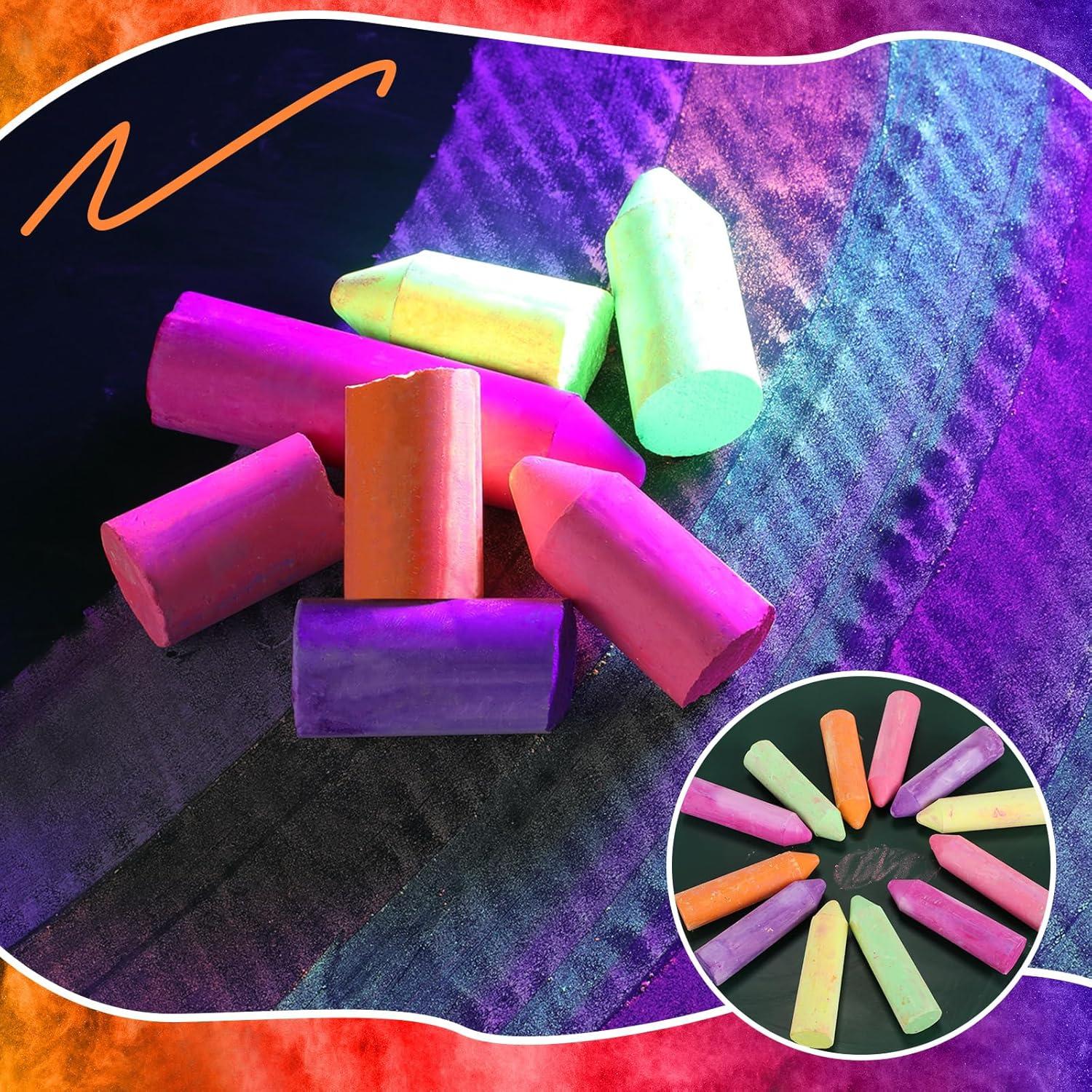 Tiza Neón Lavable Feifeiya 12 Pcs Brilla en la Oscuridad