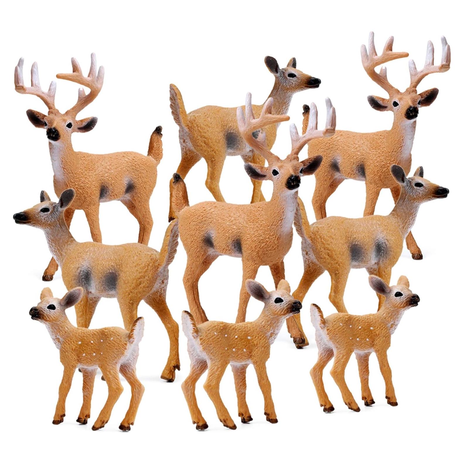 Figuritas de ciervo RESTCLOUD set de 9 para pasteles y juegos
