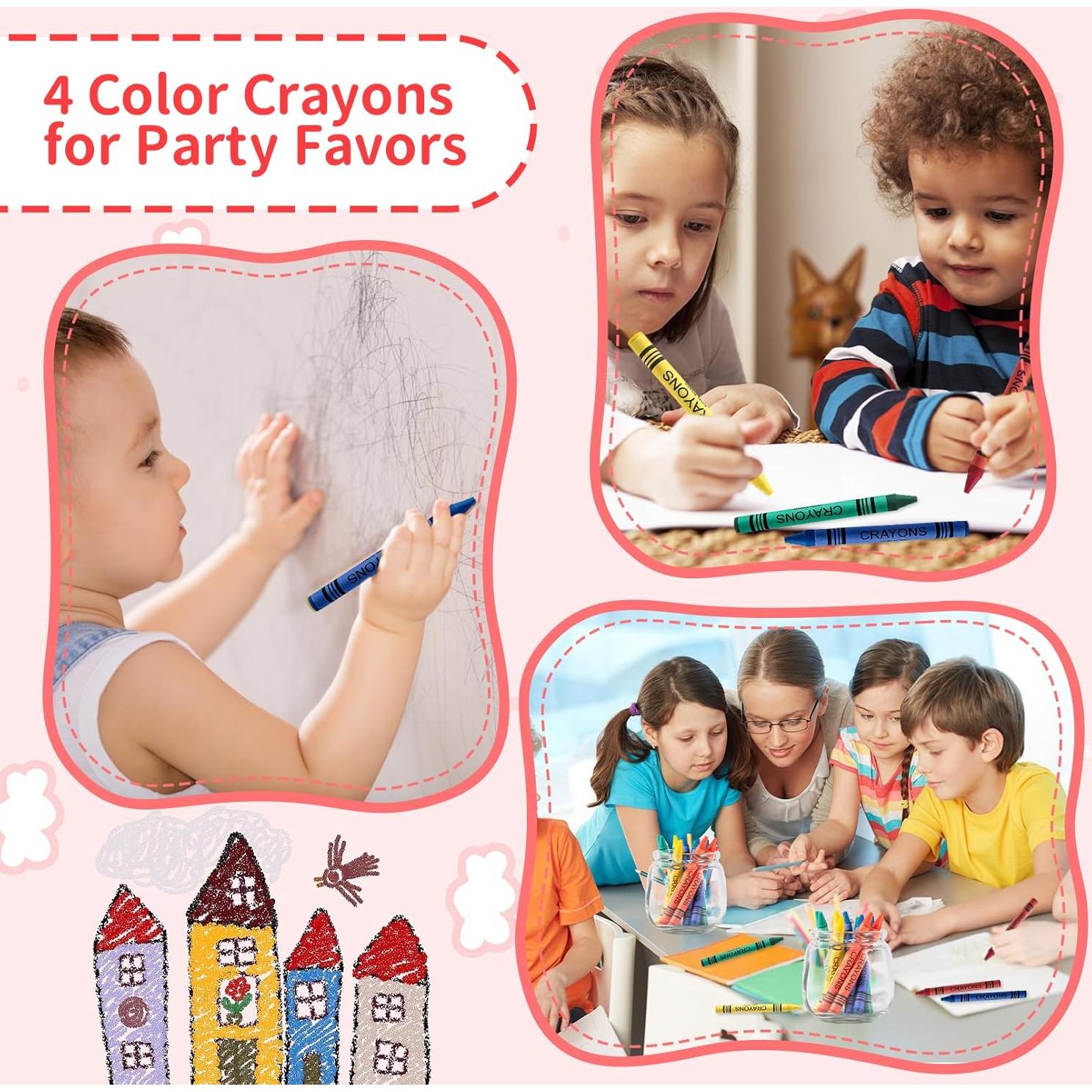 72 Crayones Jumbo COCPOK 4 Colores para Niños - Regalo Fiesta