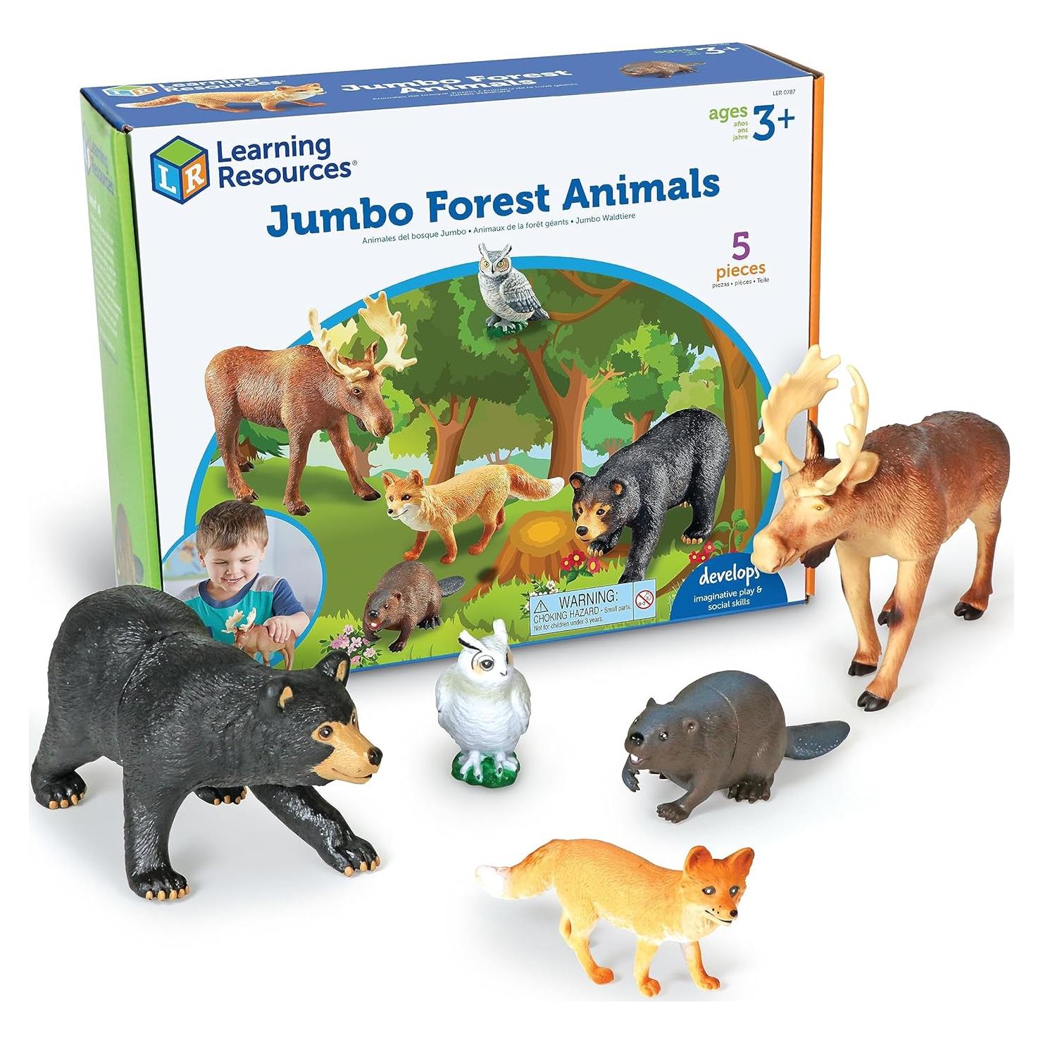 Conjunto de Animales del Bosque Jumbo Recursos de Aprendizaje - 5 Piezas