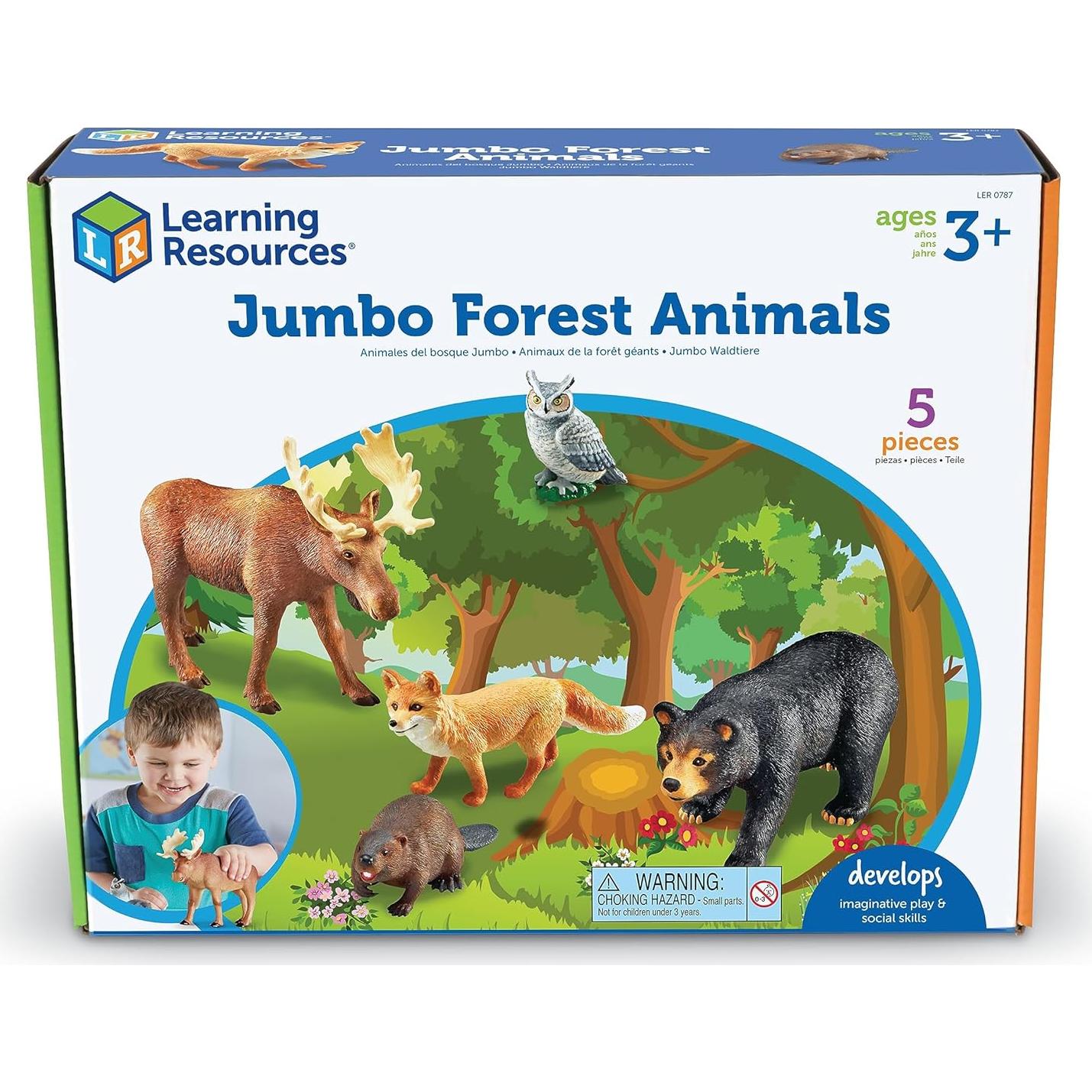 Conjunto de Animales del Bosque Jumbo Recursos de Aprendizaje - 5 Piezas