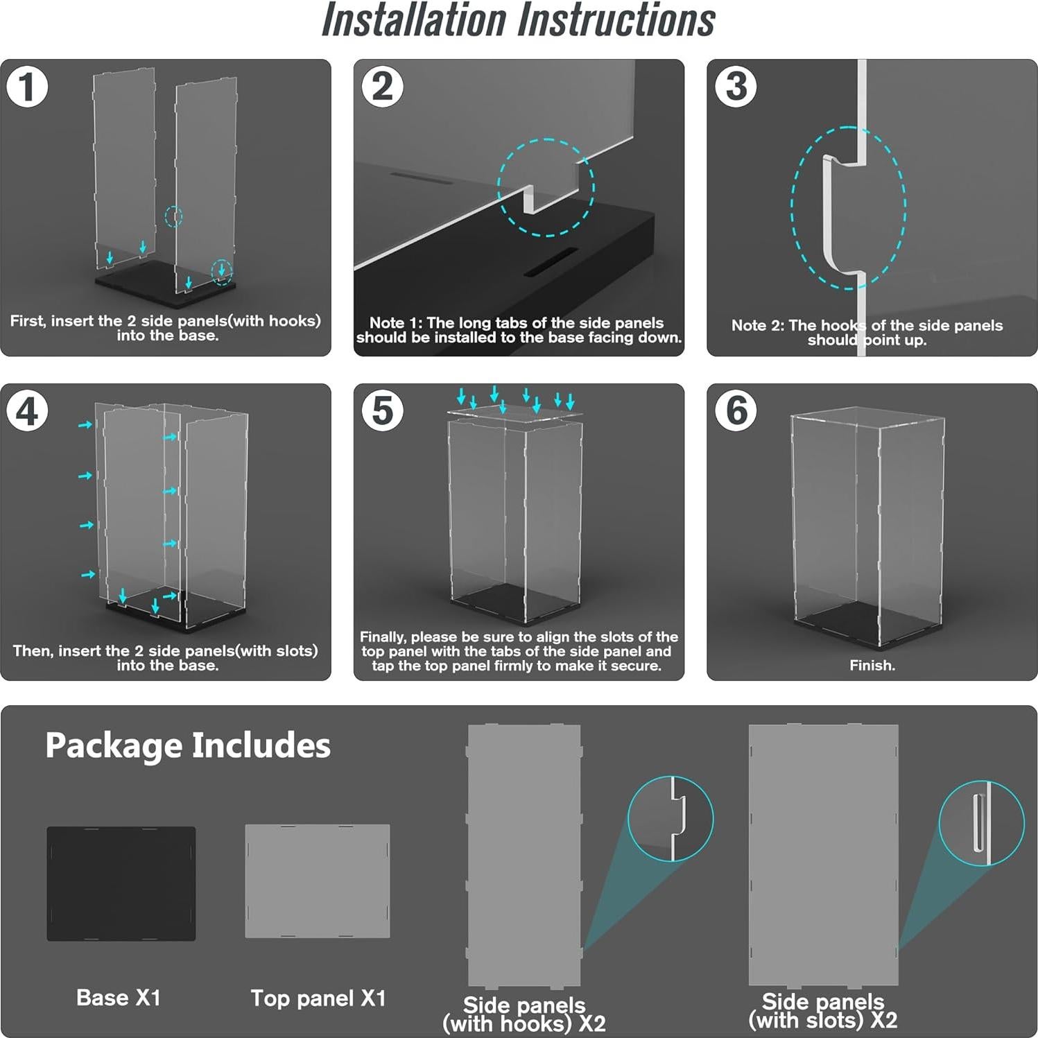 Caja de Exhibición Acrílica Choowin 40x30x75 cm Negra
