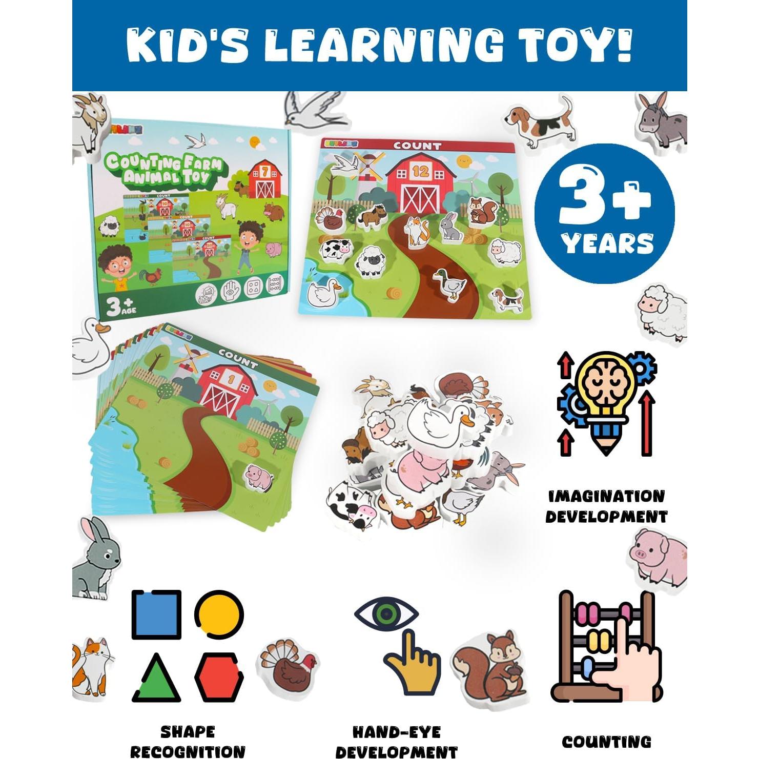 Juego de Emparejamiento de Animales de Granja CmayAlgc - Montessori 3 a 6 Años