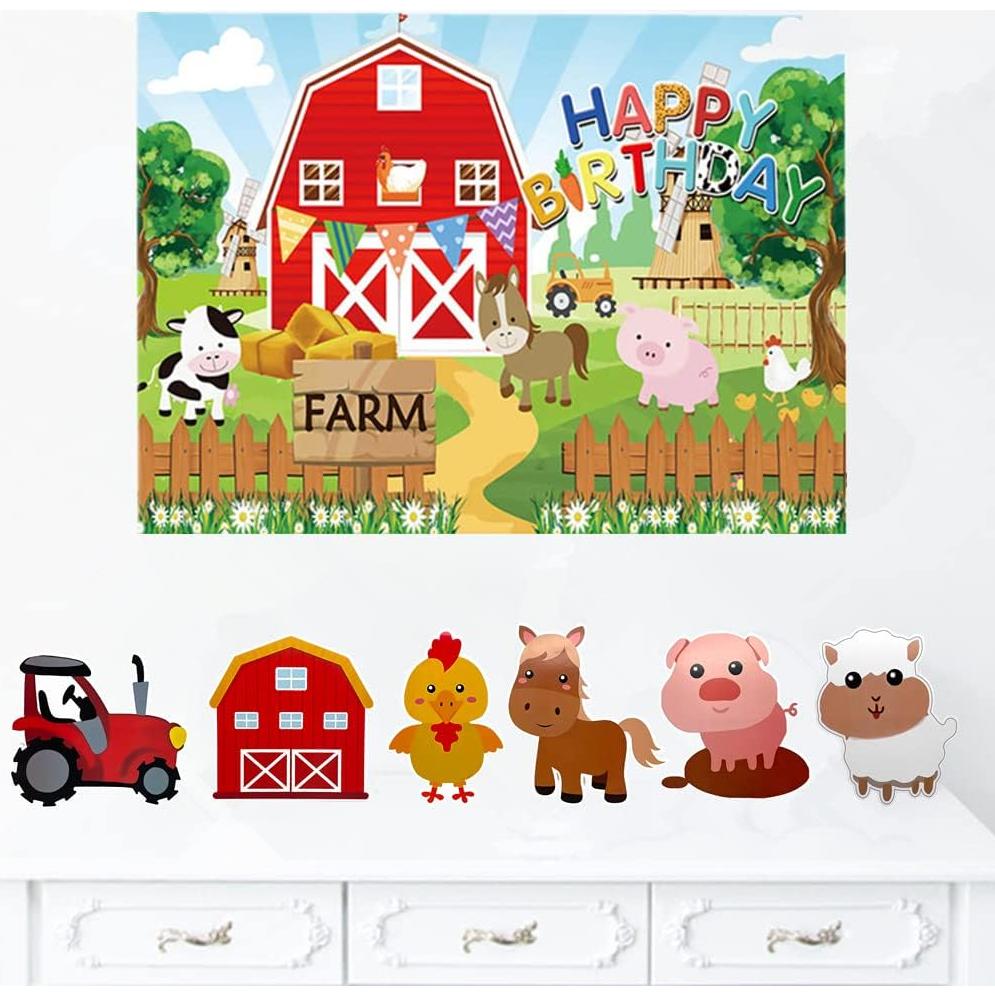 36 Piezas Suministros de Fiesta Tema Granja RFAPTDM