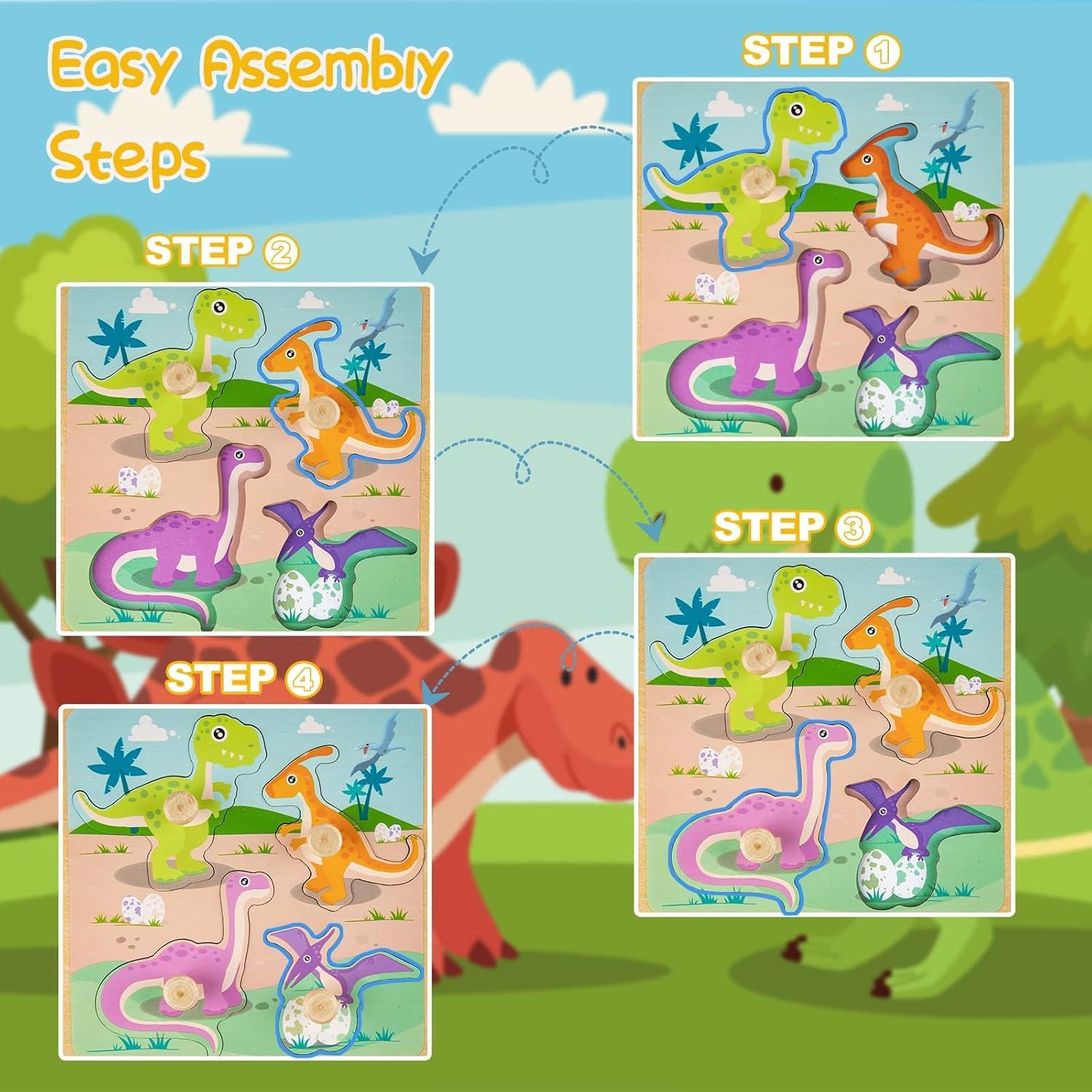 Rompecabezas de Madera Funsland 4 Piezas Animales Ecológicos