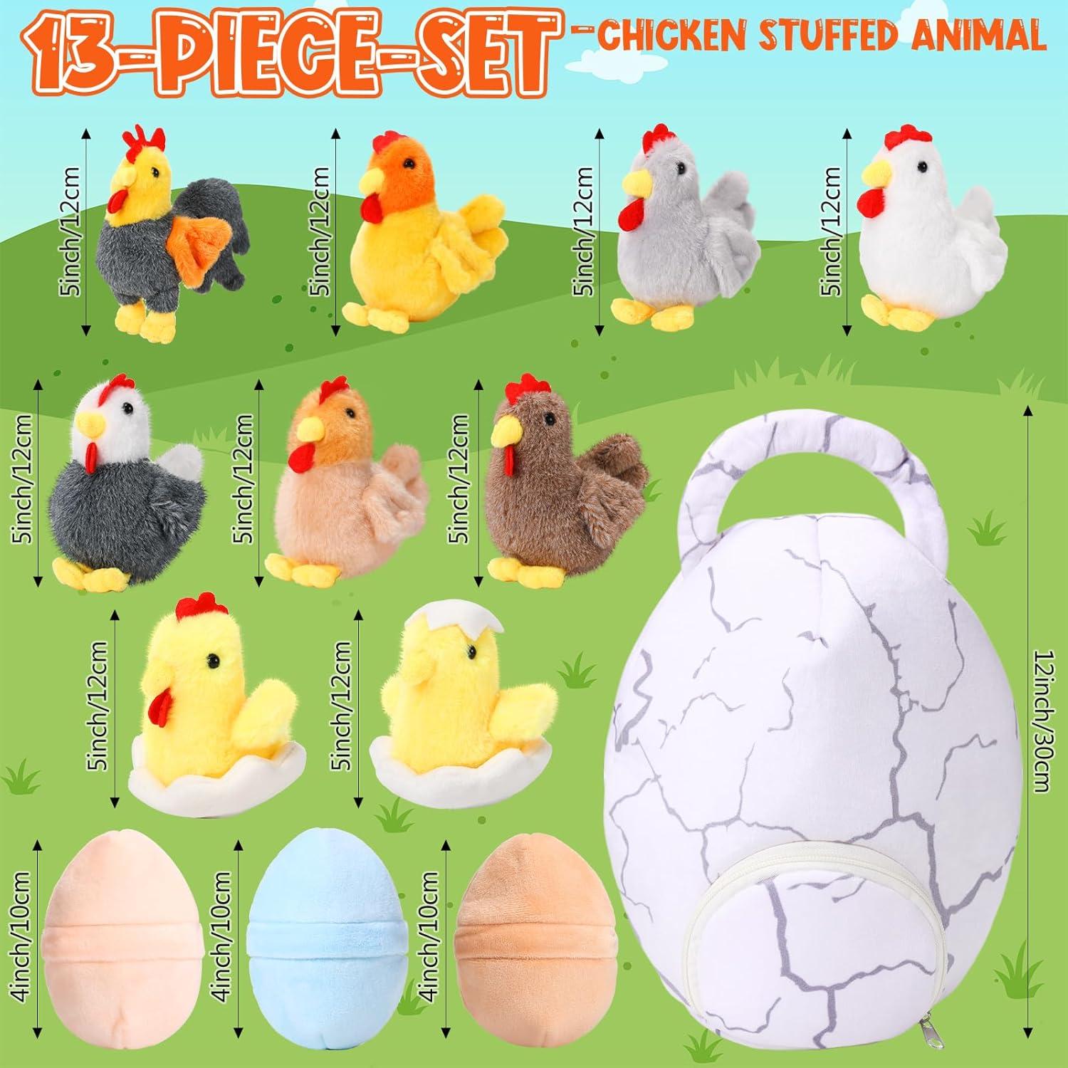 Set de Juguetes de Peluche de Pollo HyDren - 13 Piezas