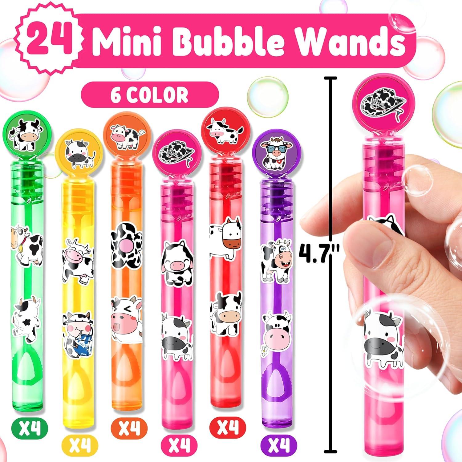 Varitas de Burbujas Temáticas de Vaca - 24PCS para Fiesta de Granja
