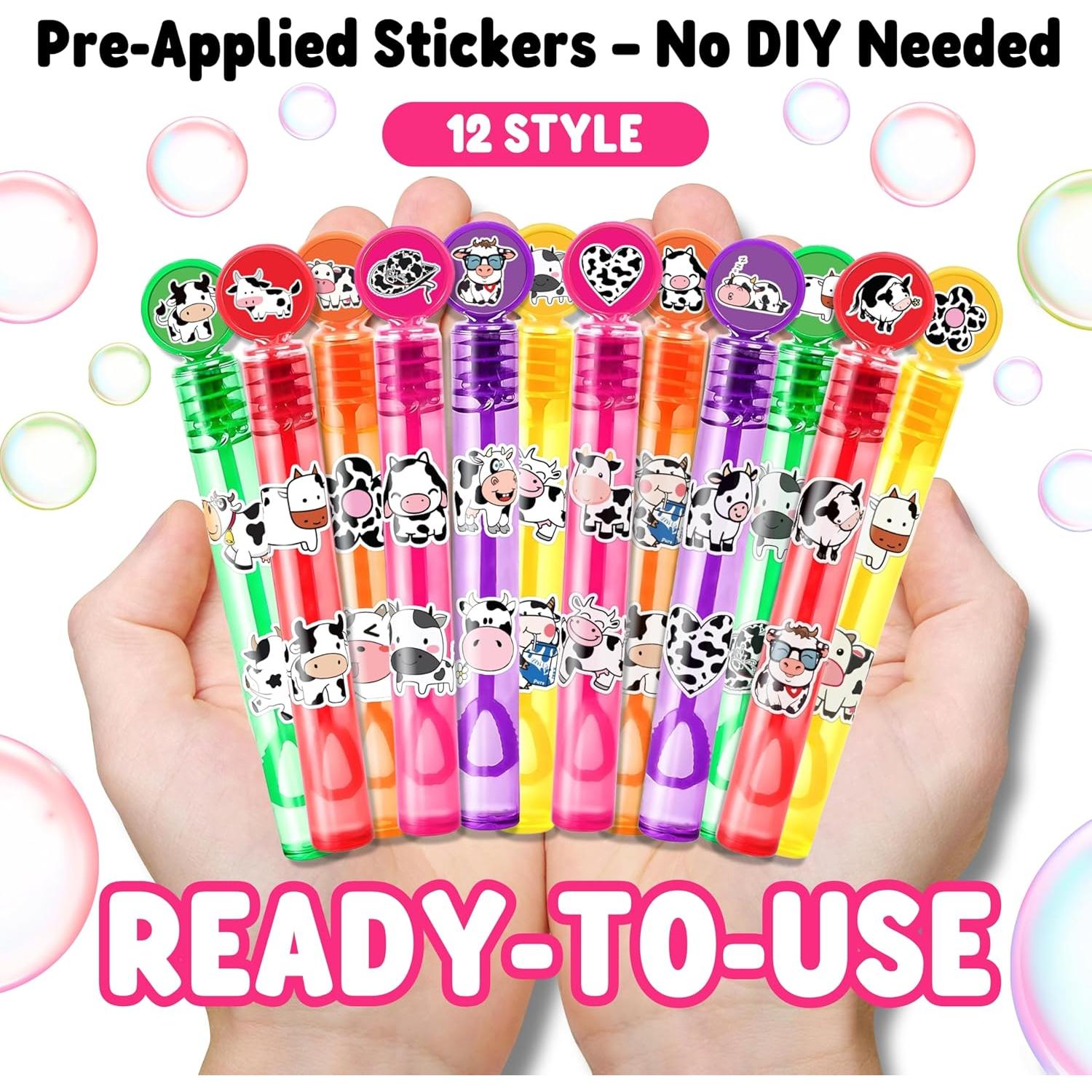 Varitas de Burbujas Temáticas de Vaca - 24PCS para Fiesta de Granja