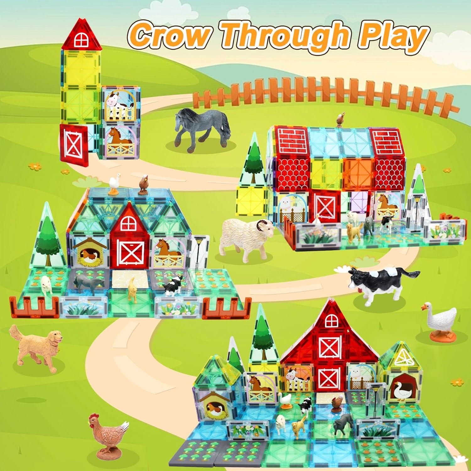 Bloques de Construcción Magnéticos MAYAPHILOS 76 PCS Animales