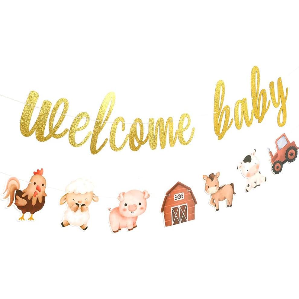 Banner de Baby Shower Animales de Granja XSL 203 cm