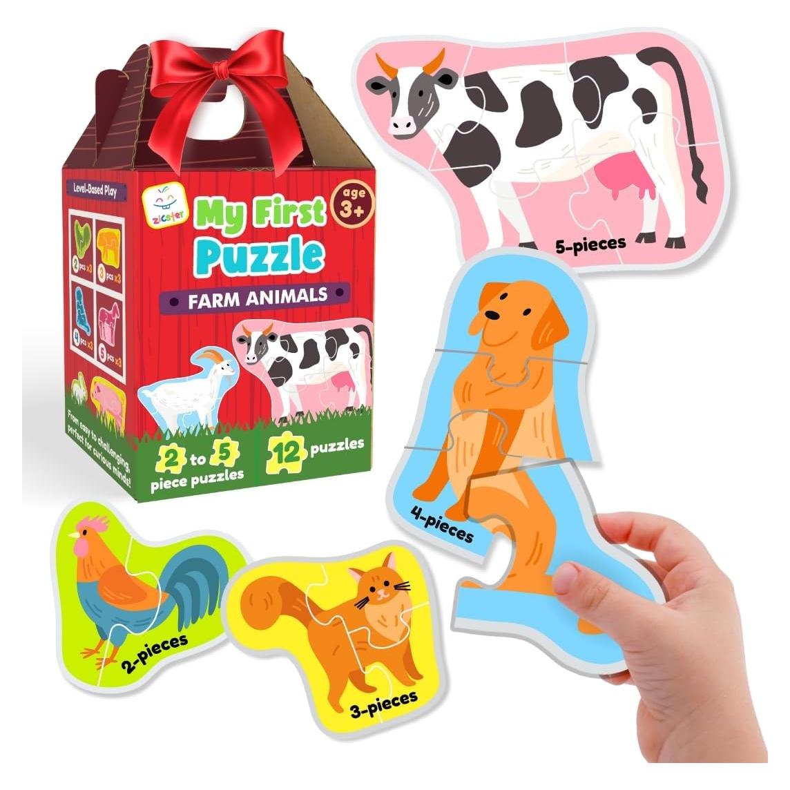 Rompecabezas Montessori Yuno - Animales de Granja, 12 Piezas