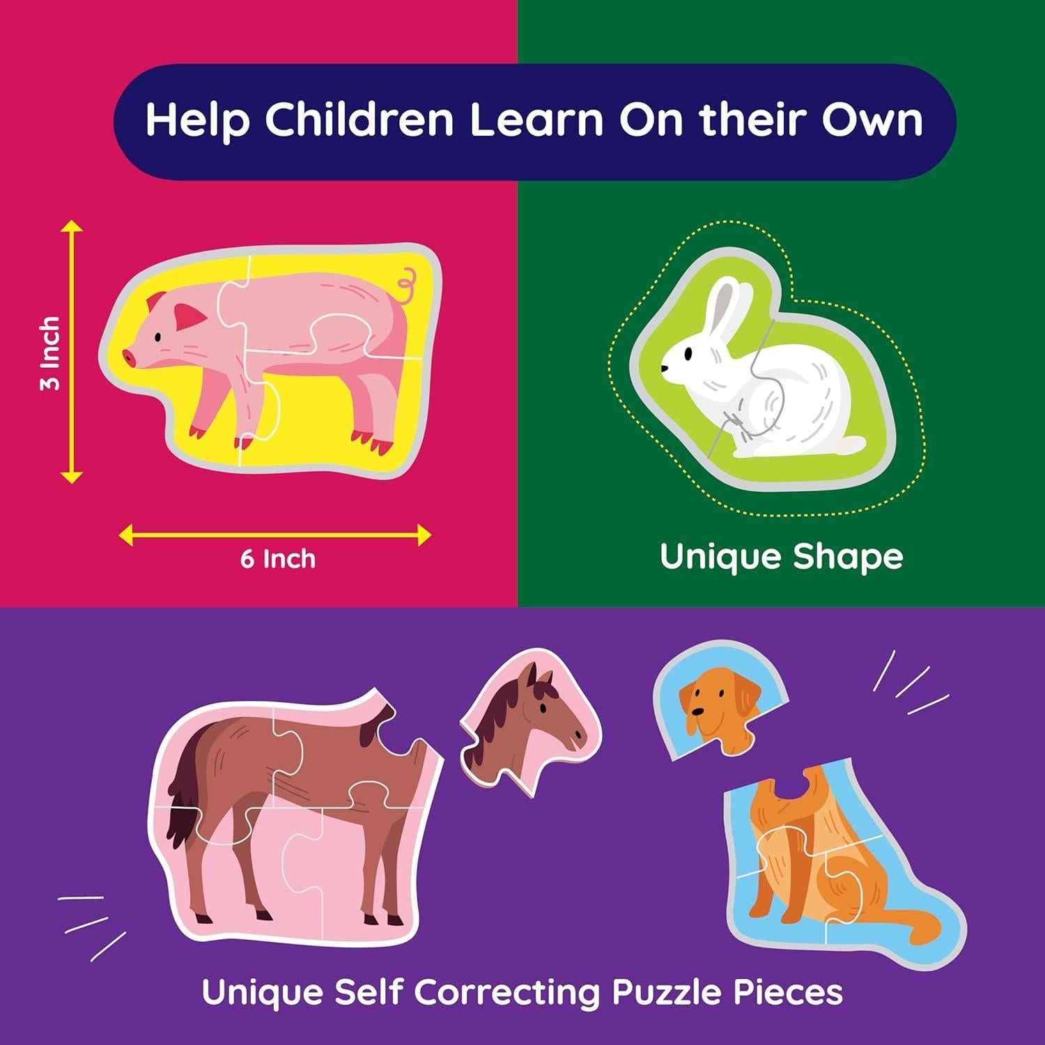 Rompecabezas Montessori Yuno - Animales de Granja, 12 Piezas