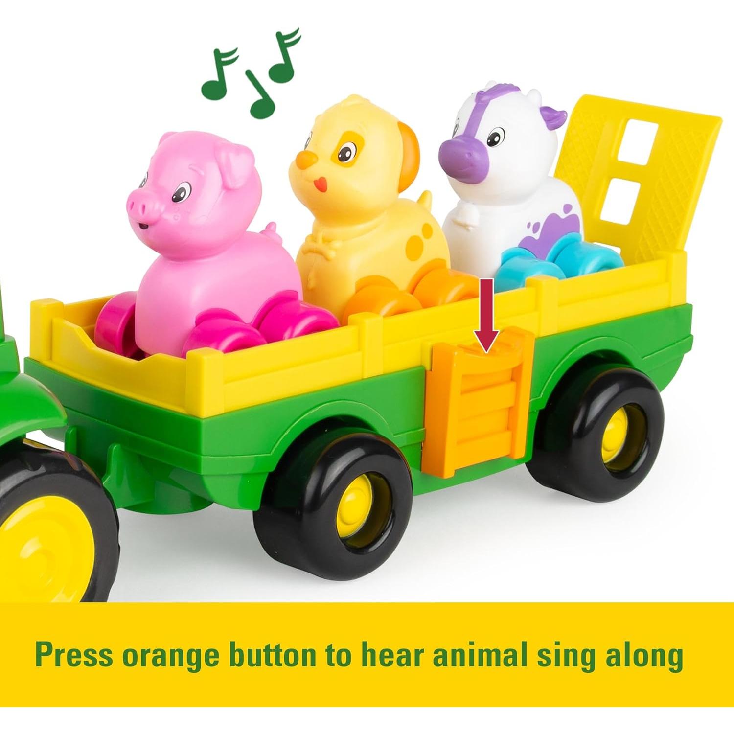 Tractor Musical John Deere con Sonidos de Animales - Juguete para Niños 18 meses