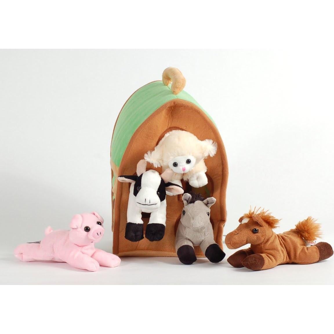 Casa de Granja de Peluche Unipak 30.48 cm con 5 Animales
