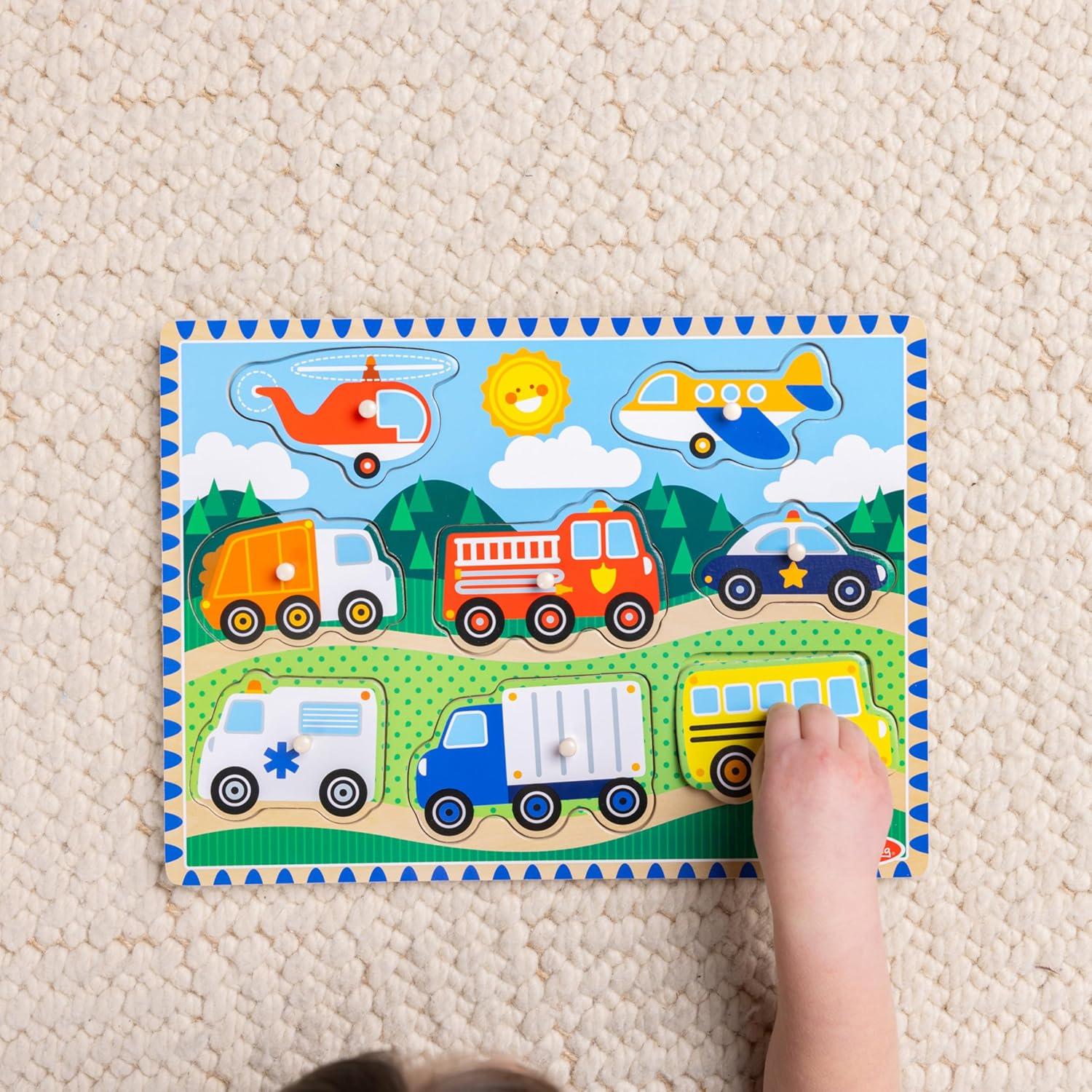 Rompecabezas de Madera Melissa & Doug Vehículos 8 Piezas