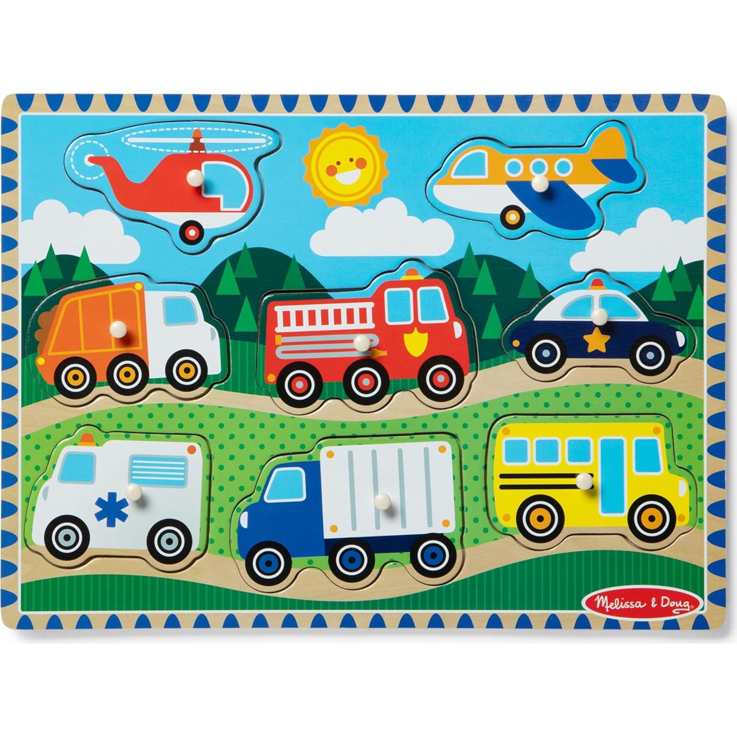 Rompecabezas de Madera Melissa & Doug Vehículos 8 Piezas