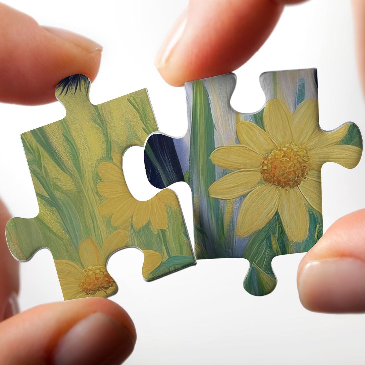 Rompecabezas de 1000 Piezas Larkipuzz Vaca Girasol Naturaleza