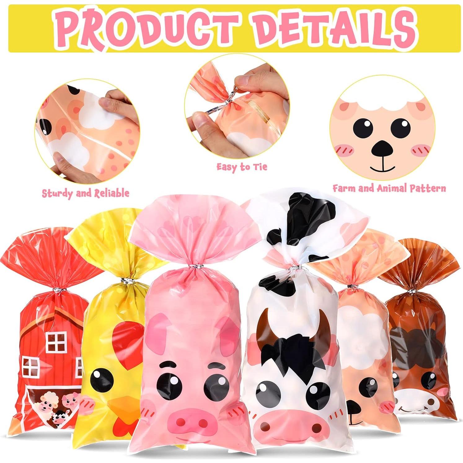 Bolsas de Favor de Fiesta de Animales de Granja Pajean - 120 Piezas