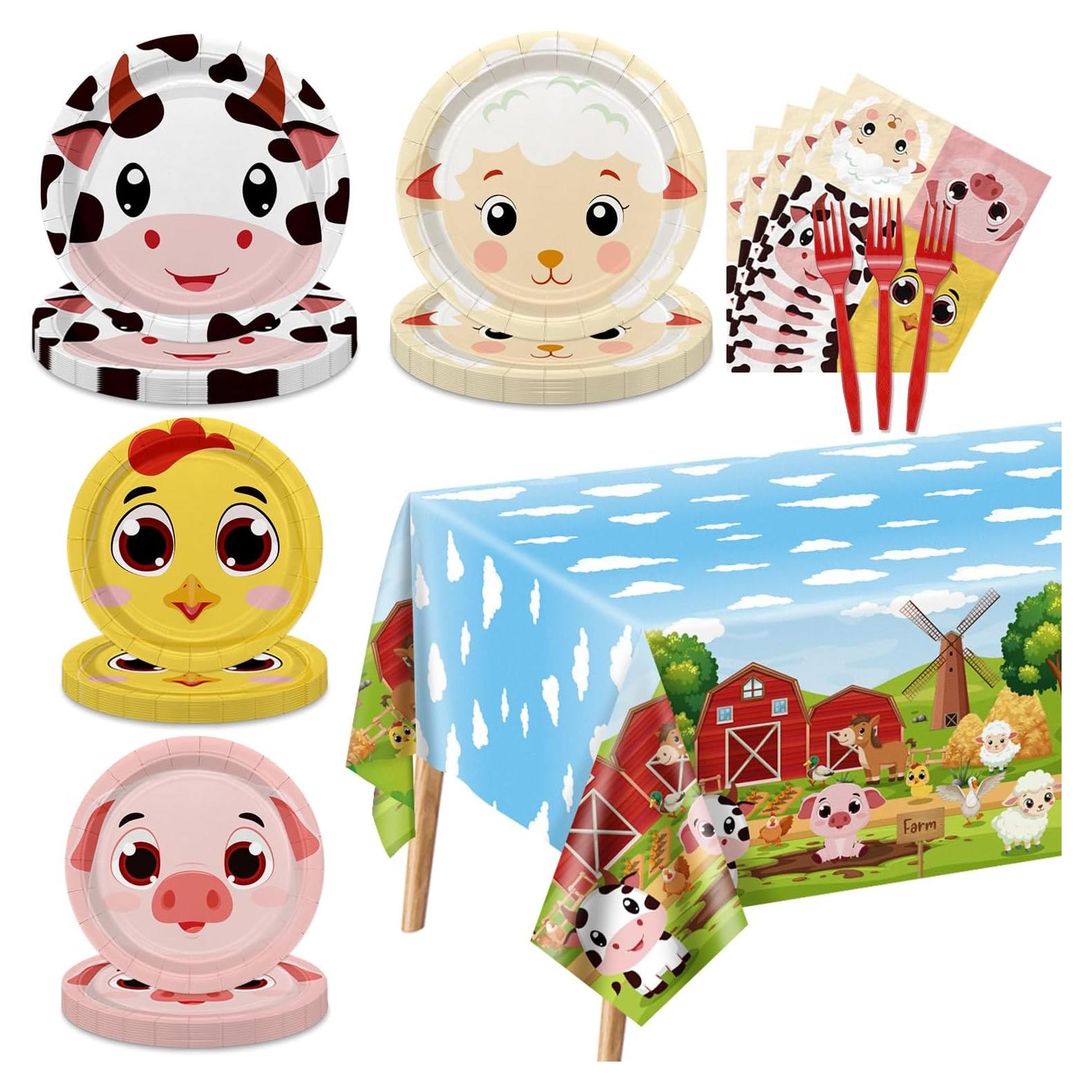 Juego de Platos de Cumpleaños de Granja APUXXJUPA para 20 Invitados