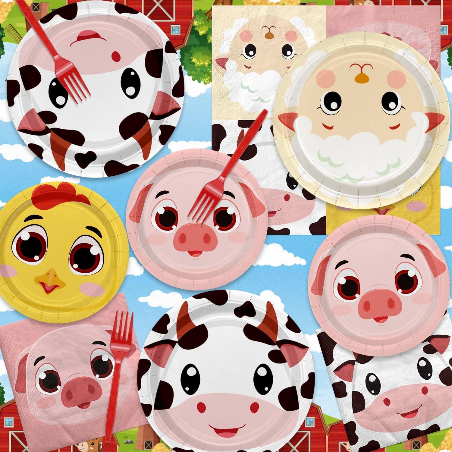 Juego de Platos de Cumpleaños de Granja APUXXJUPA para 20 Invitados