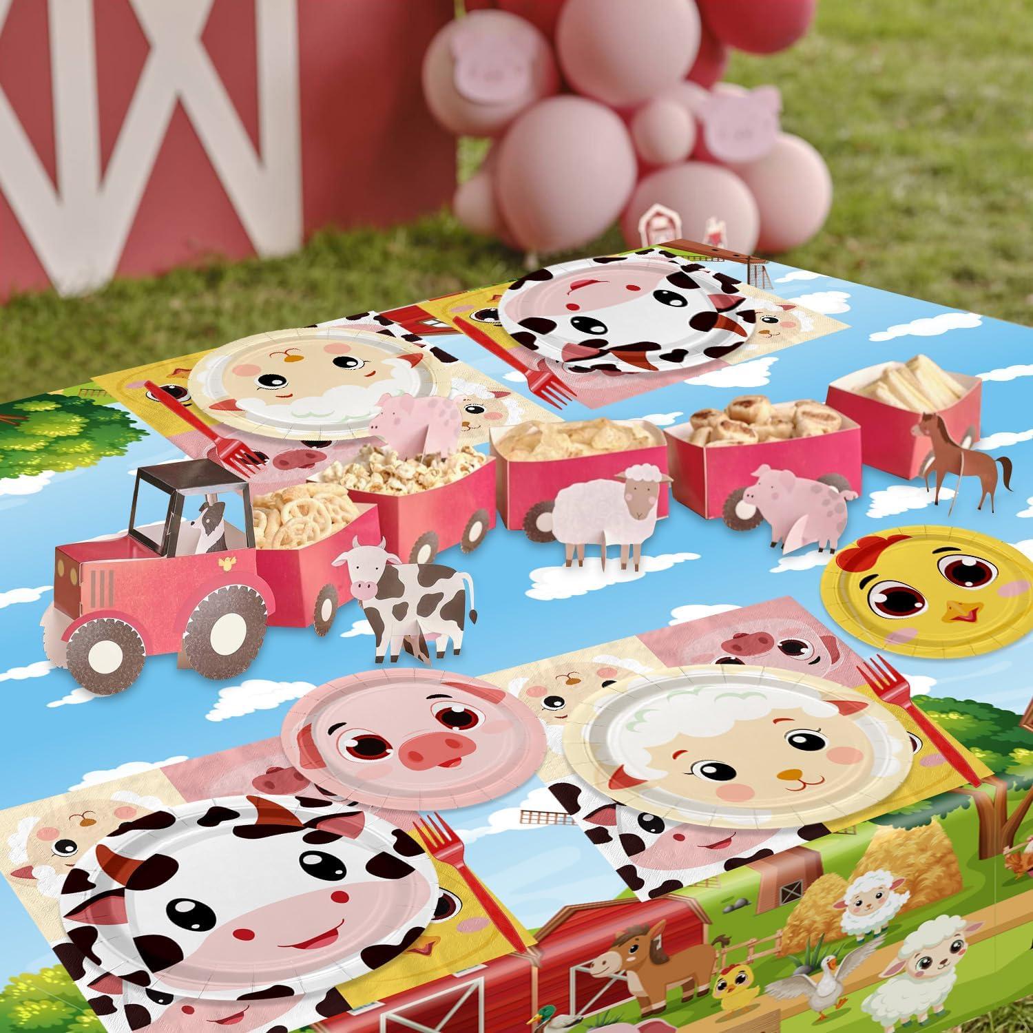 Juego de Platos de Cumpleaños de Granja APUXXJUPA para 20 Invitados