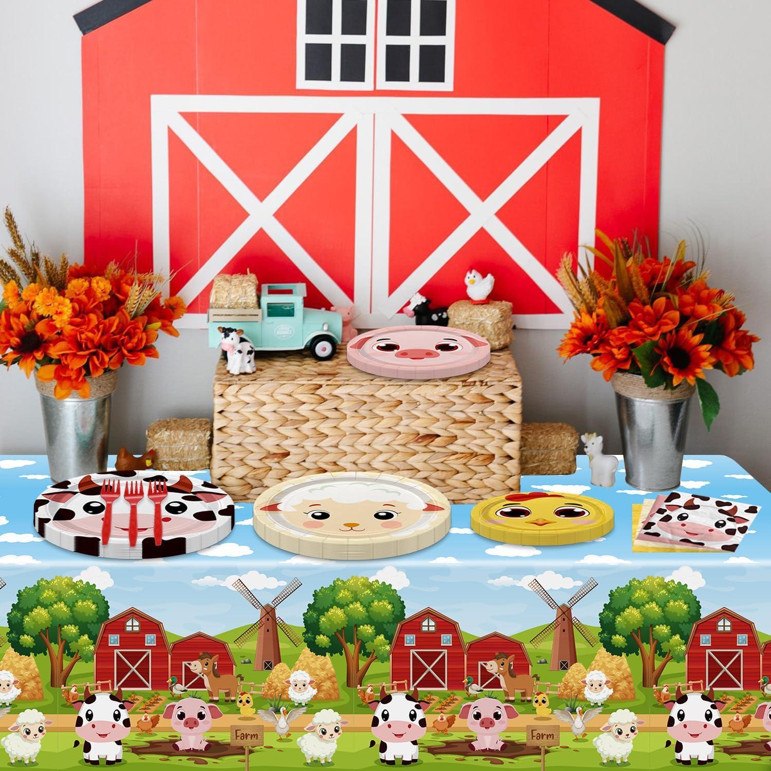 Juego de Platos de Cumpleaños de Granja APUXXJUPA para 20 Invitados