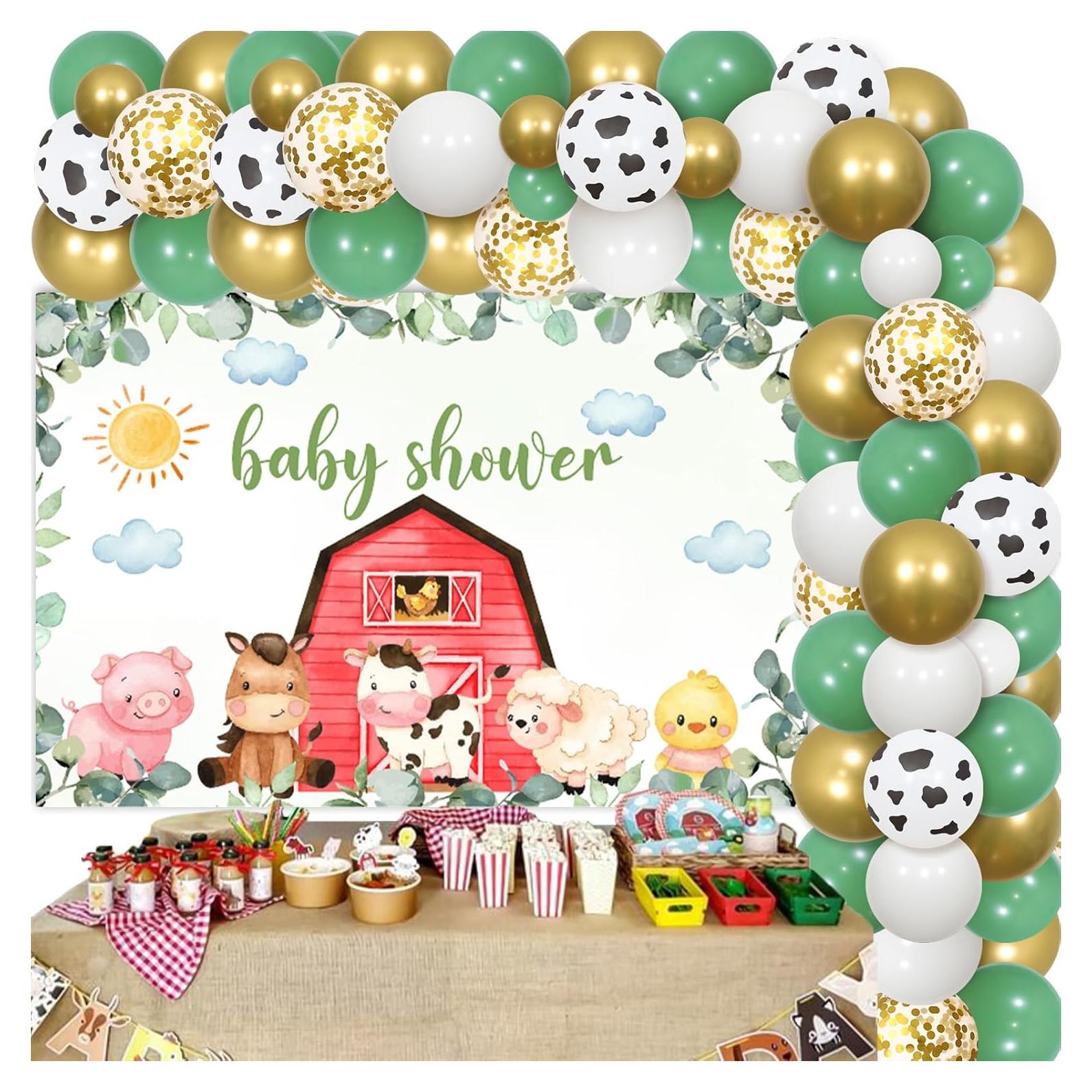 Kit de Decoraciones Baby Shower Animales de Granja JOYMEMO