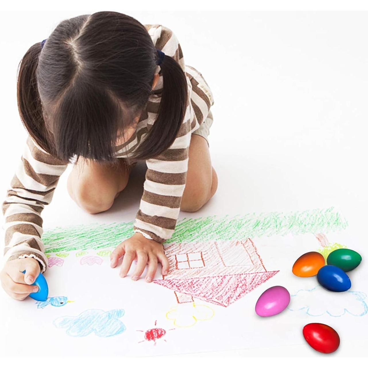 Crayones en forma de huevo AMINFUN 9 colores lavables para niños