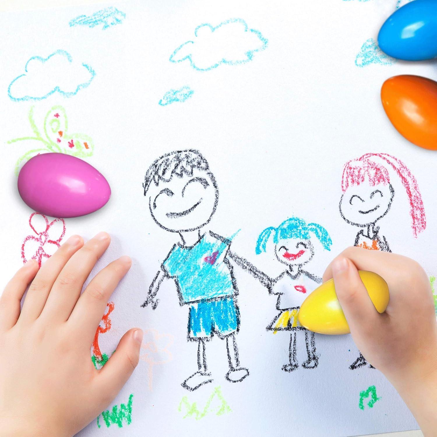 Crayones en forma de huevo AMINFUN 9 colores lavables para niños
