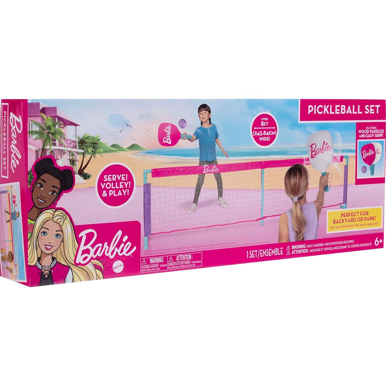 Conjunto de Pickleball Barbie - 2 Palas, 1 Pelota y Red