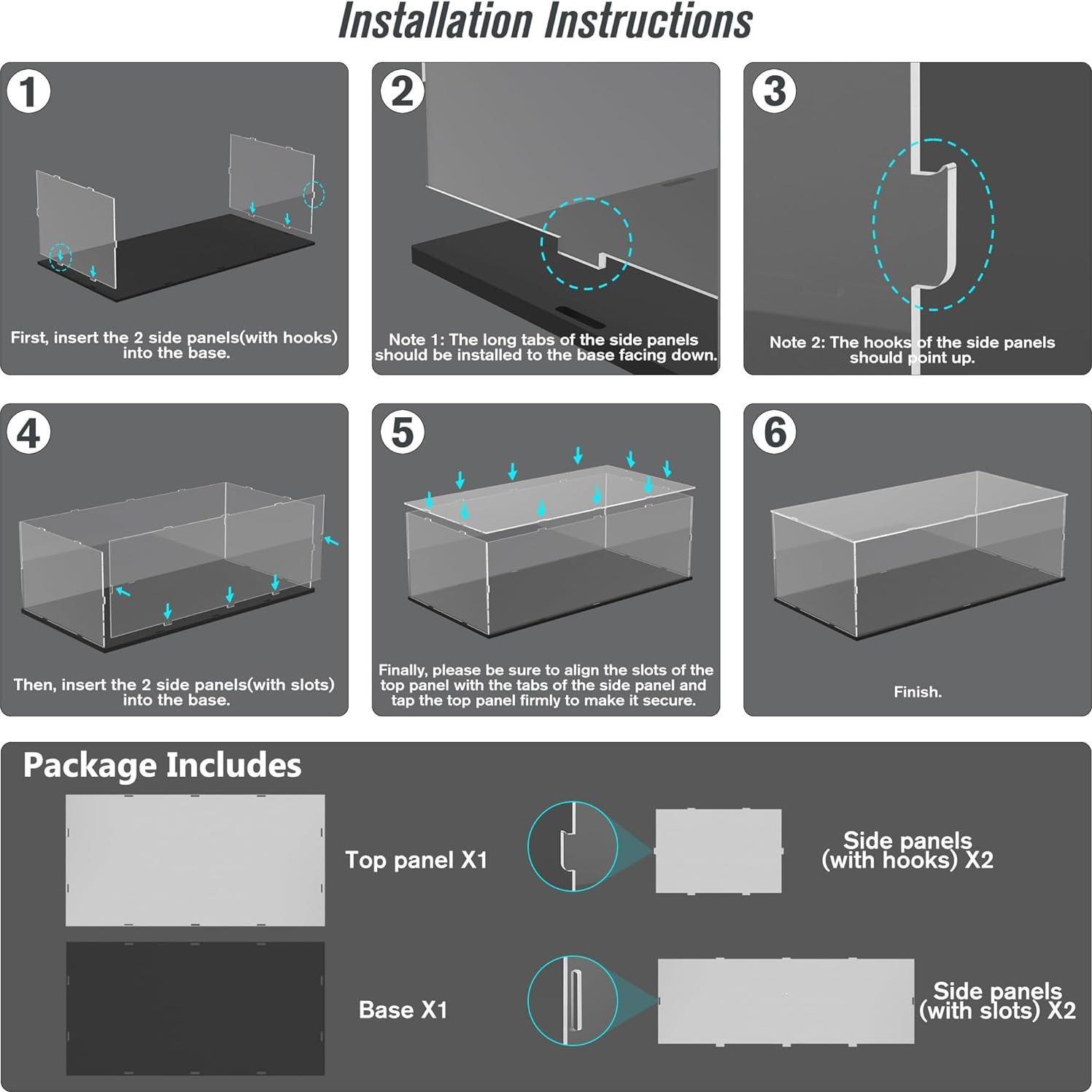 Caja de Exhibición Acrílica Choowin 60x30x20 cm para Lego