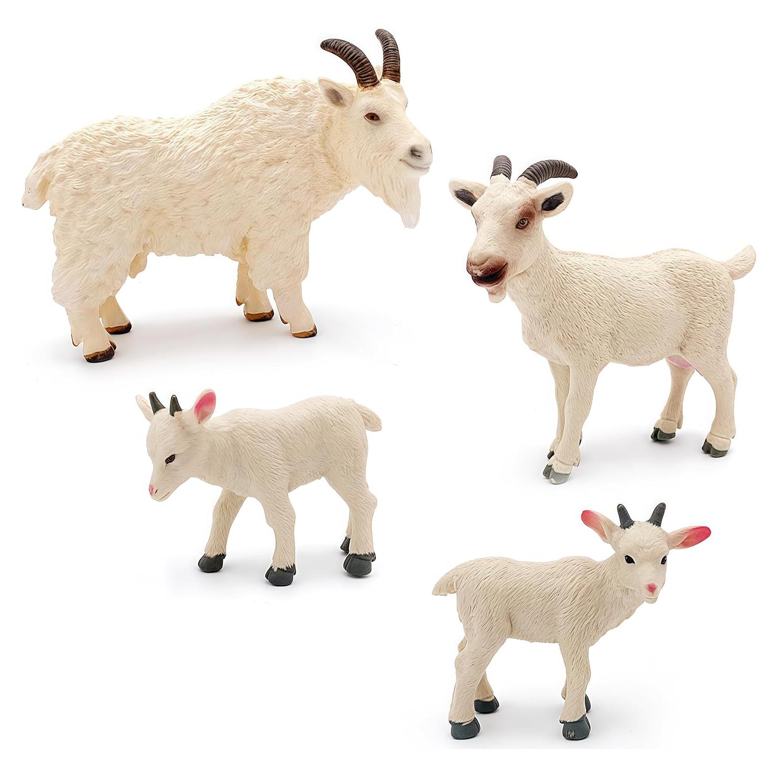 Set de 4 Figuritas de Cabra - Juguetes de Granja para Niños