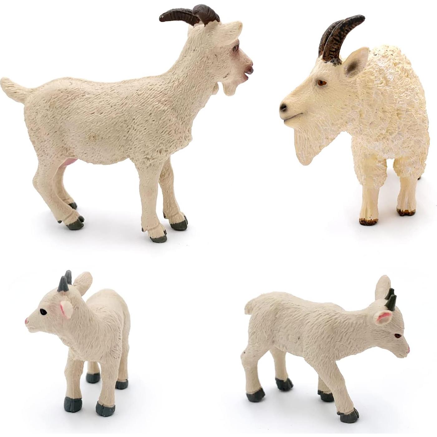 Set de 4 Figuritas de Cabra - Juguetes de Granja para Niños