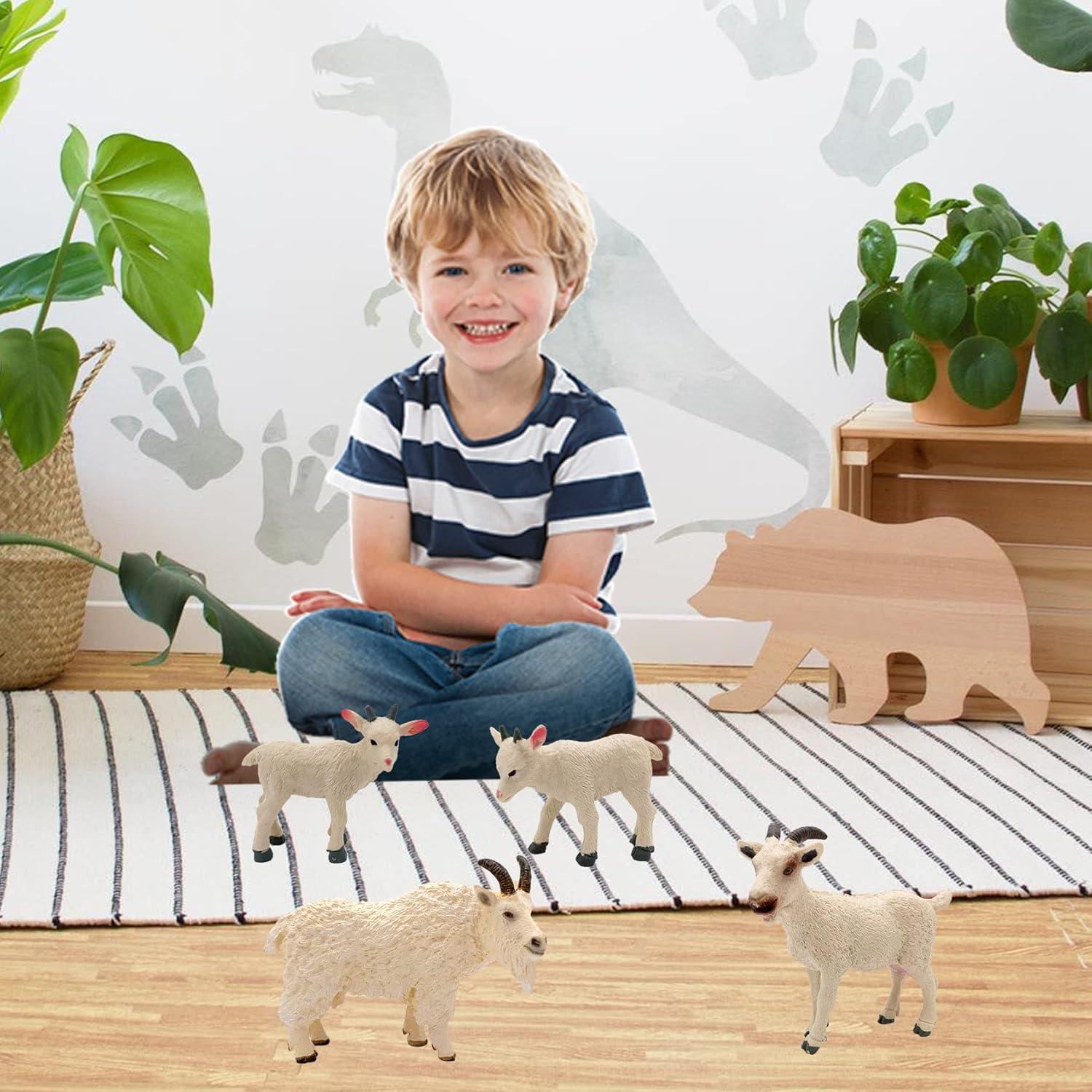 Set de 4 Figuritas de Cabra - Juguetes de Granja para Niños