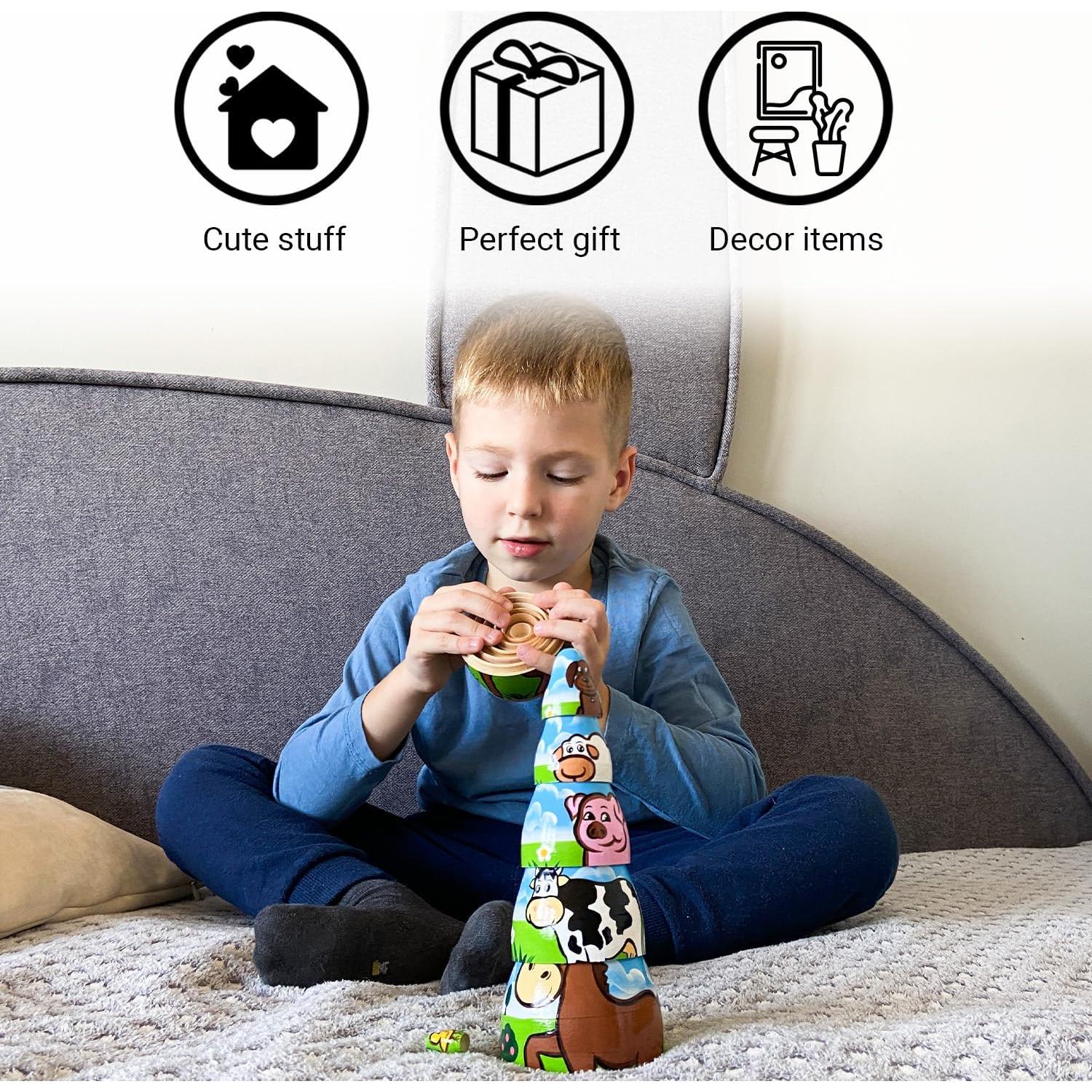 Conjunto de Muñecas Matryoshka de Animales de Granja AEVVV 7 pcs