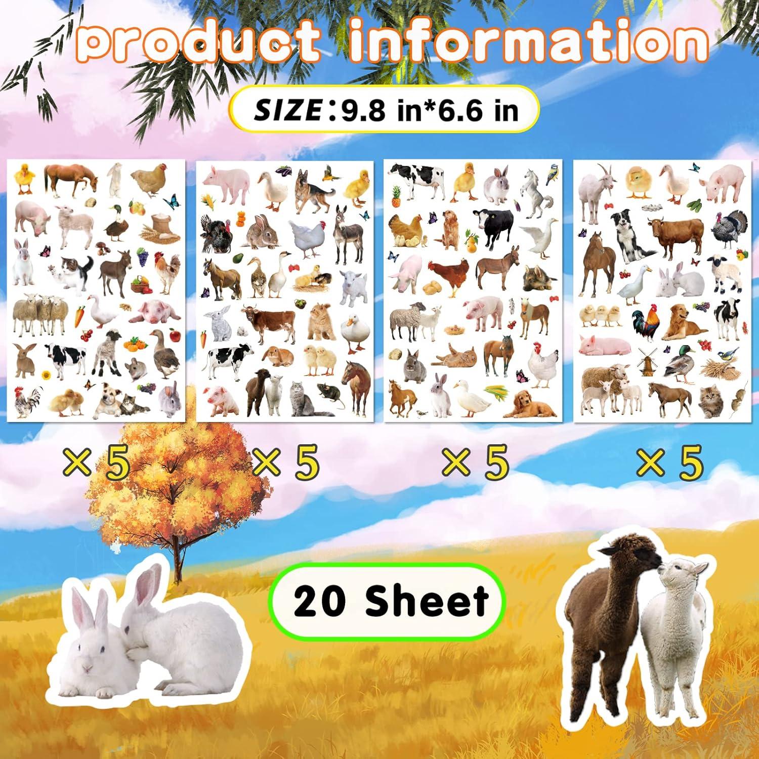 Calcomanías de Animales de Granja Sunny Seat - 720 Piezas