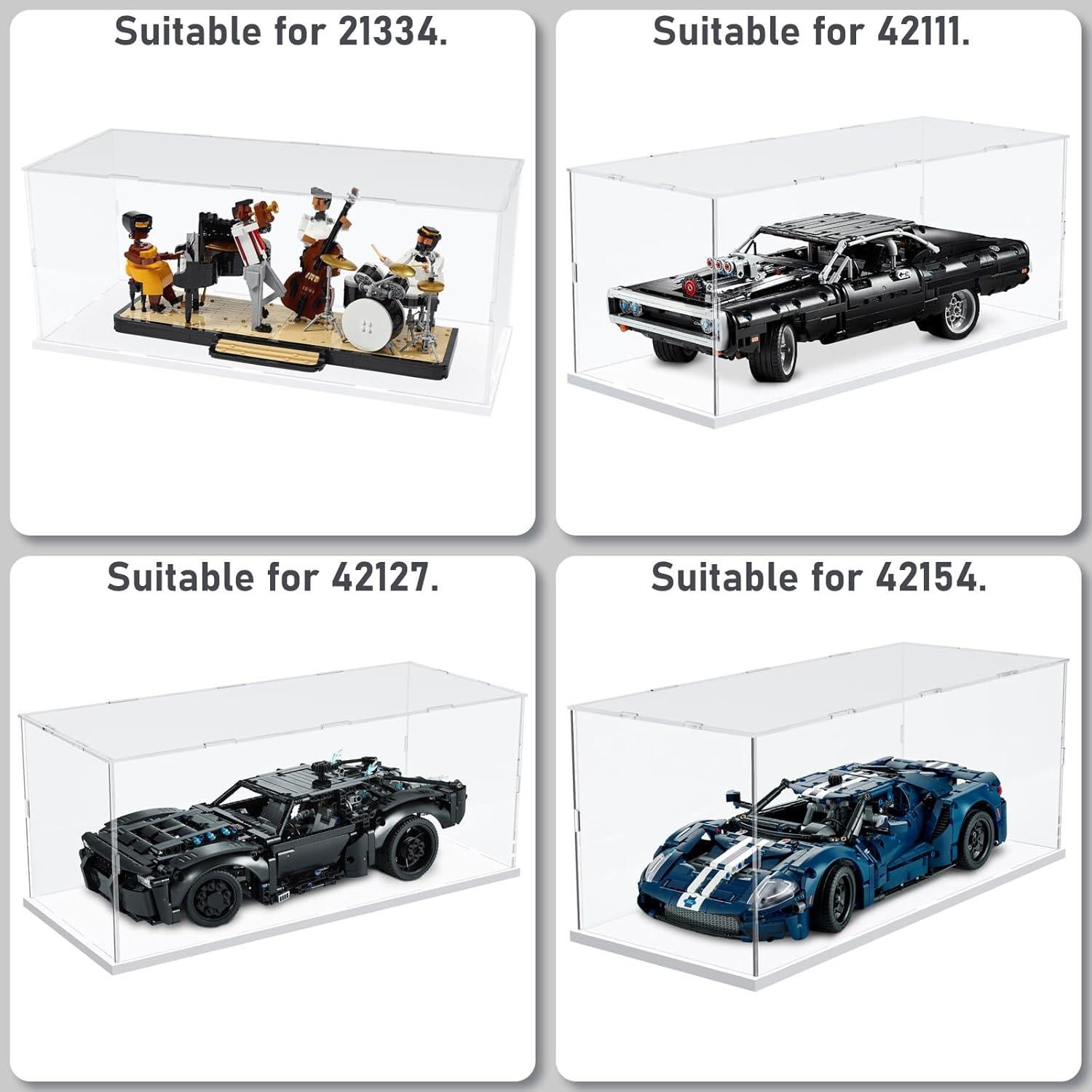 Choowin Caja Acrílica para Lego 50x20x20 cm - A Prueba de Polvo
